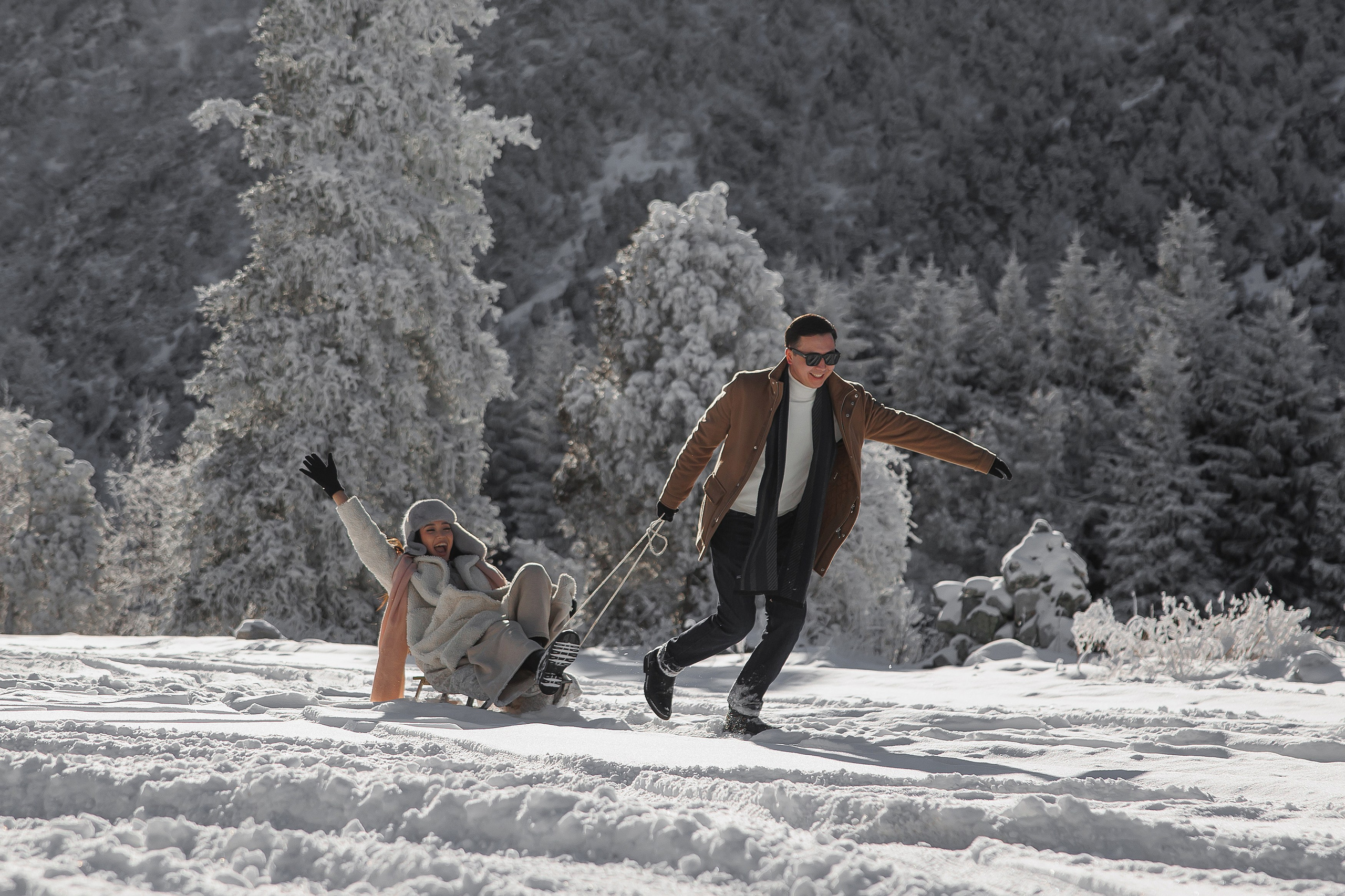 Зимняя Ала Арча 2025 год. Свадебный и семейный фотограф в Бишкеке Давлетбаев Талгат