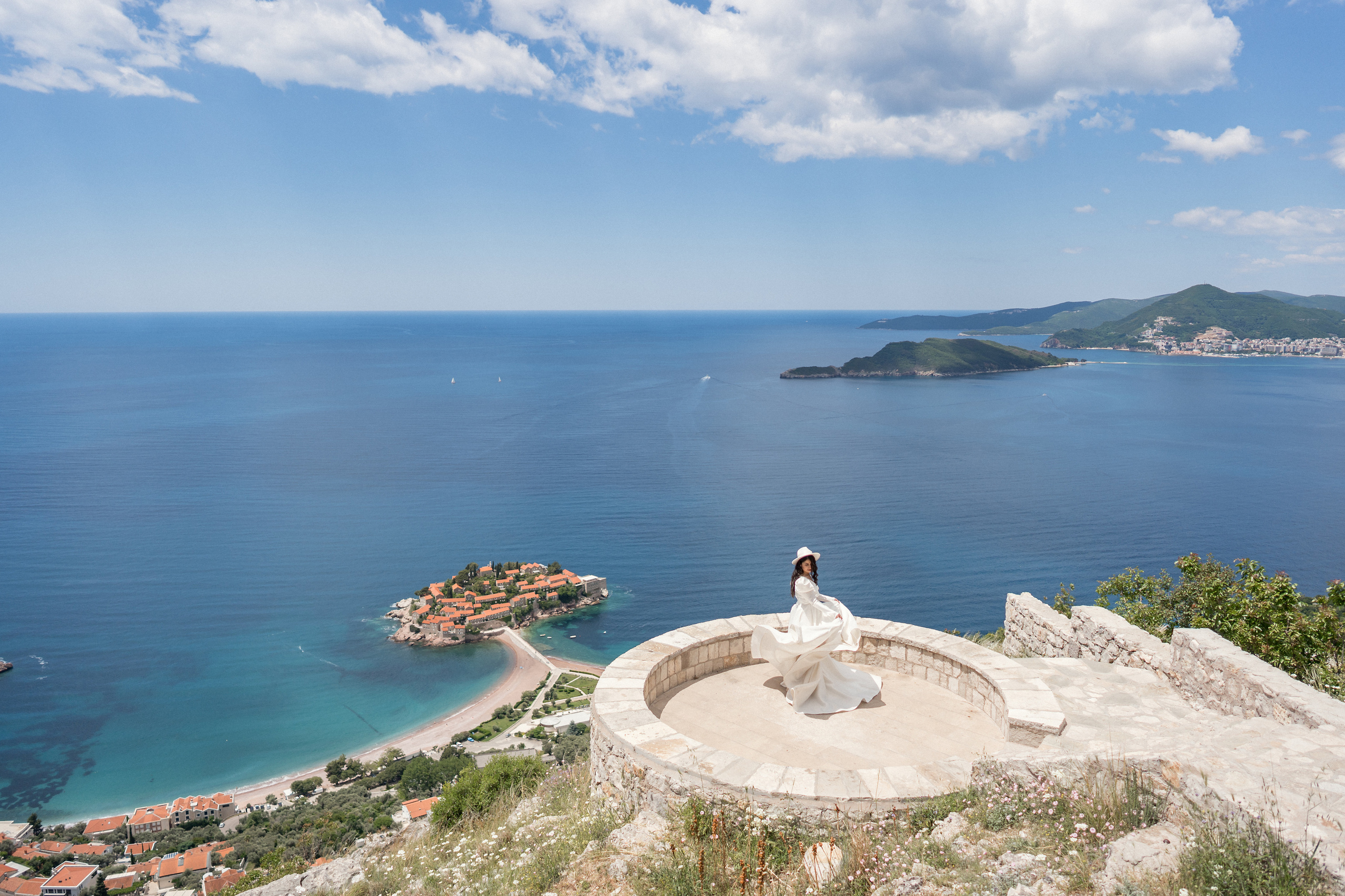 Sveti Stefan'da fotoğraf çekimi