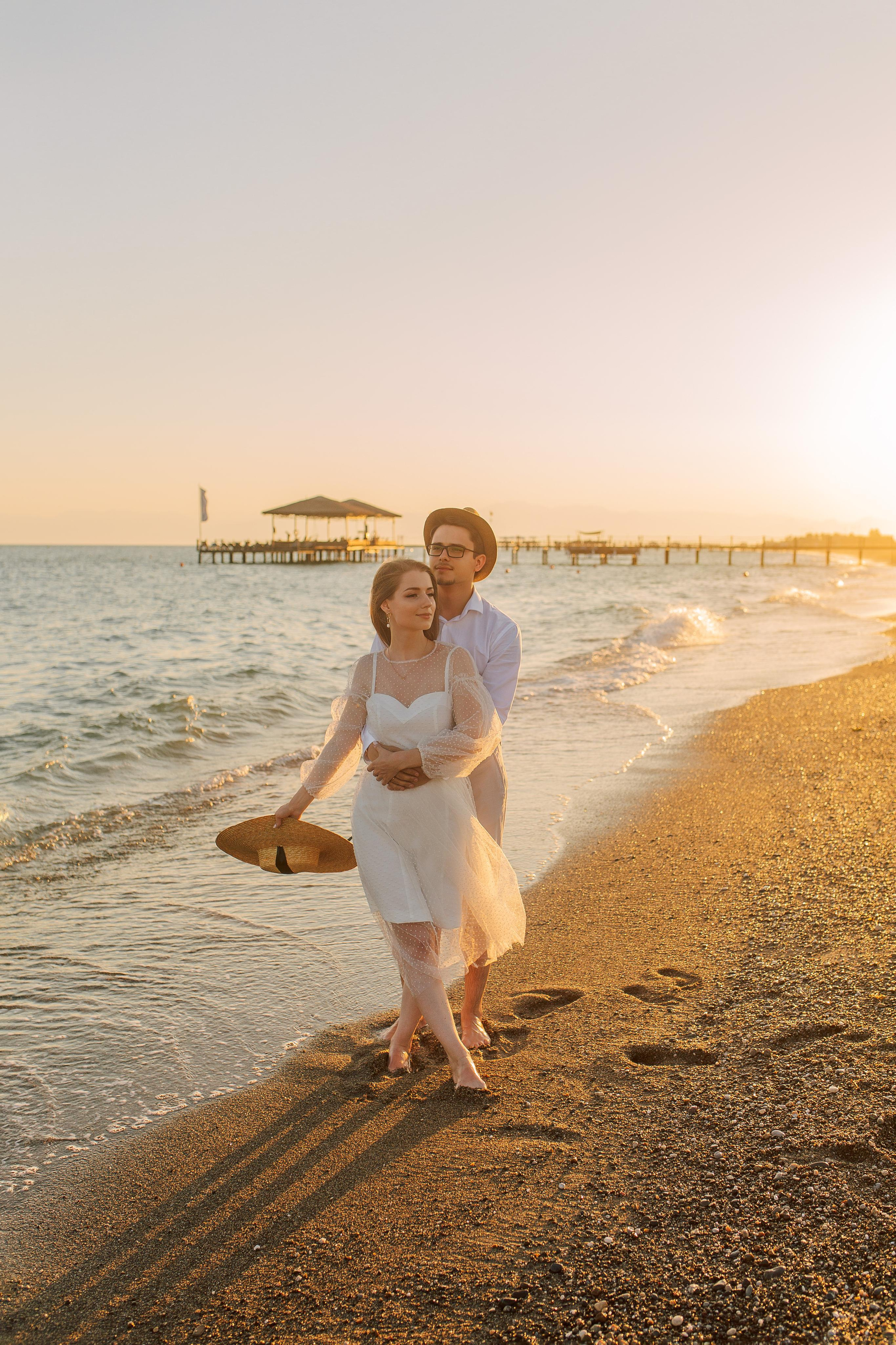Свадебная фотосессия на пляже в белеке на закате. Алсу Девели | Свадебный и семейный фотограф в Турции Алании, Алания, Аланья, Сиде, Белеке, Анталия