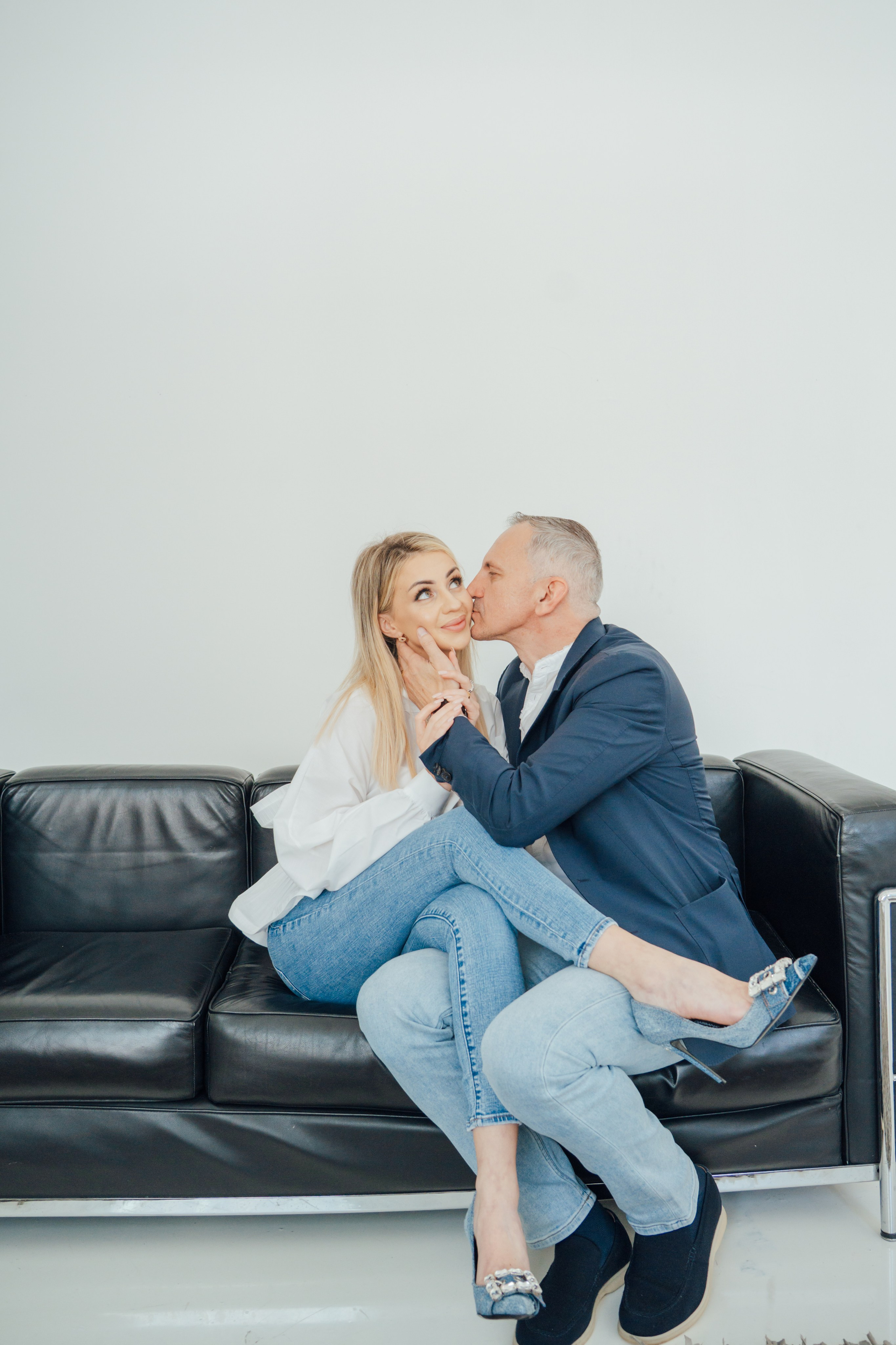 Studio photo shoot for a couple. Portrait and wedding photographer in New York