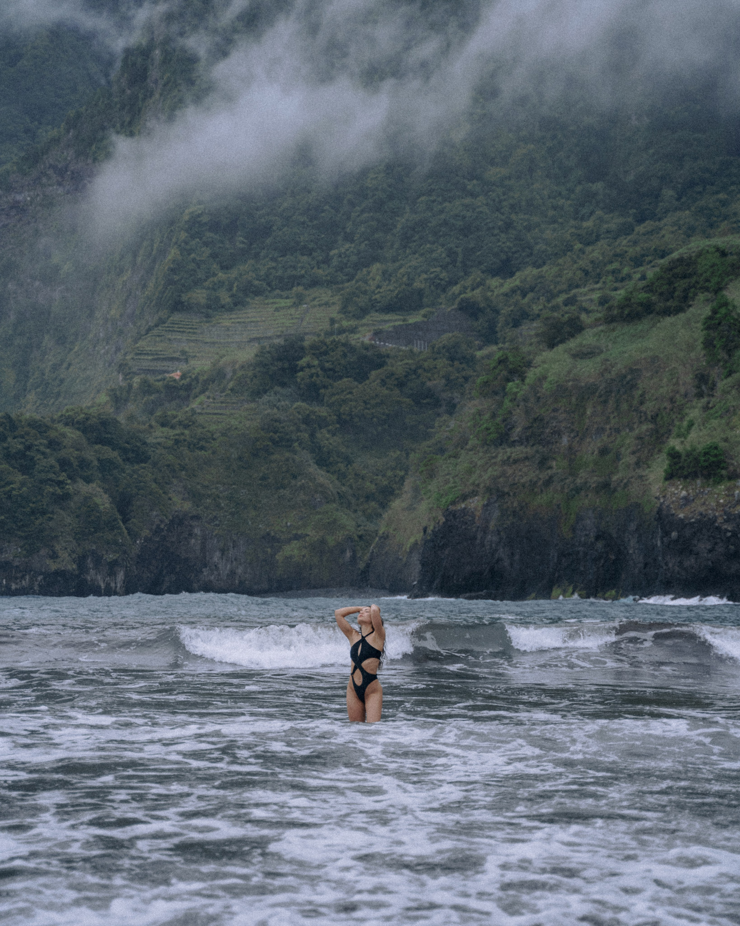 Daria — Seixal Beach Photoshoot in Misty Weather | Photographer Madeira. Your photographer in Madeira