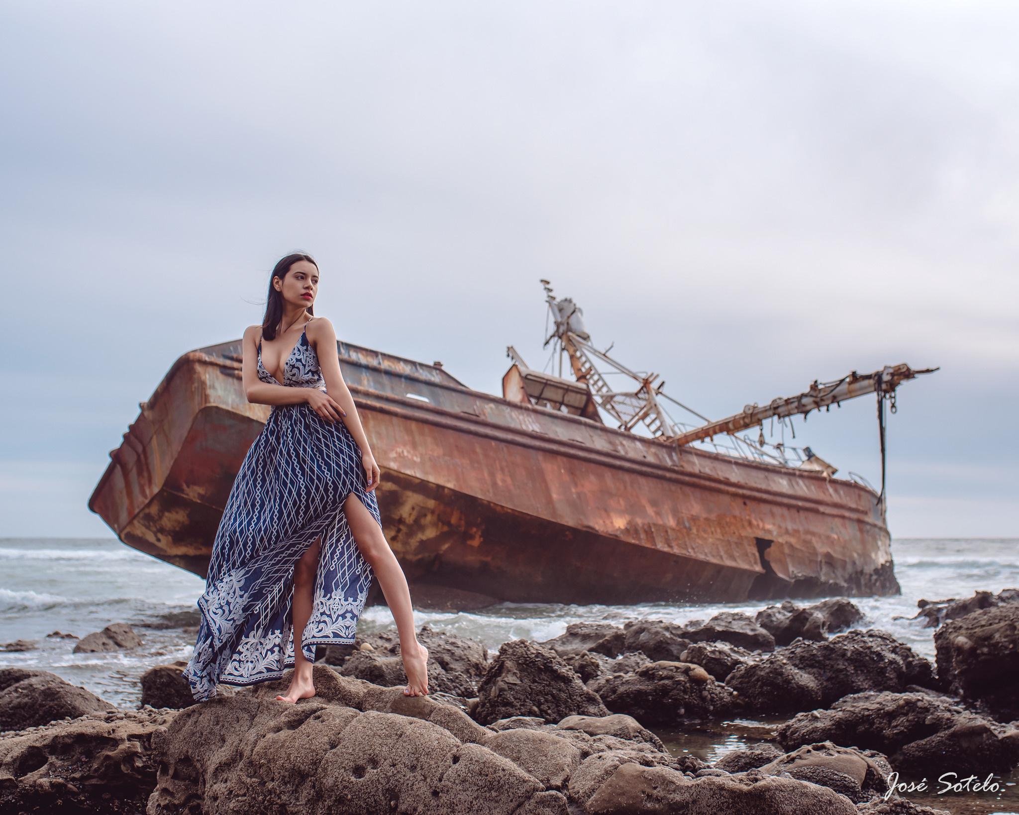 barco, naufragio, modelo, retrato, Baja California, Mexico, Jose Sotelo