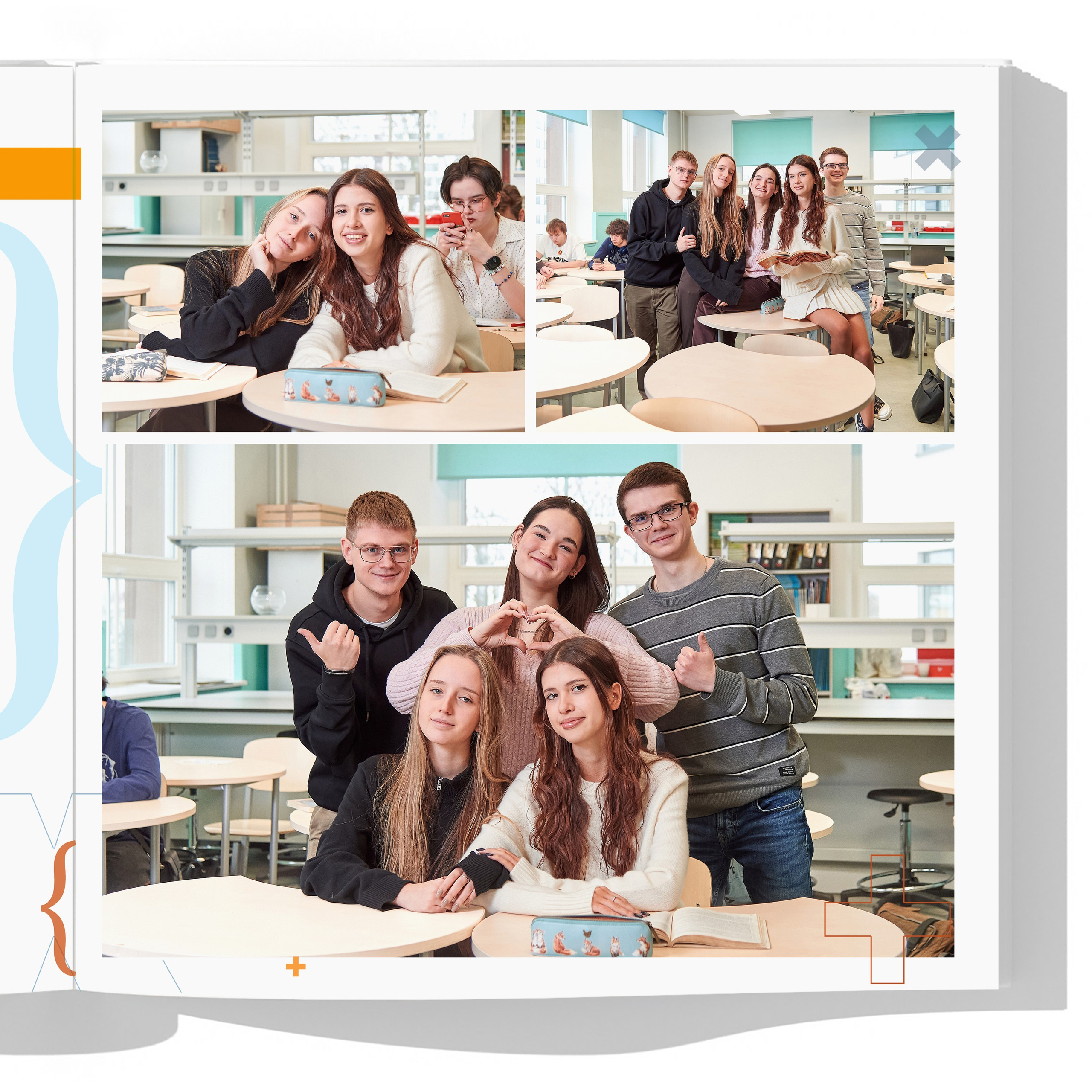  Портреты с друзьями за школьной партой