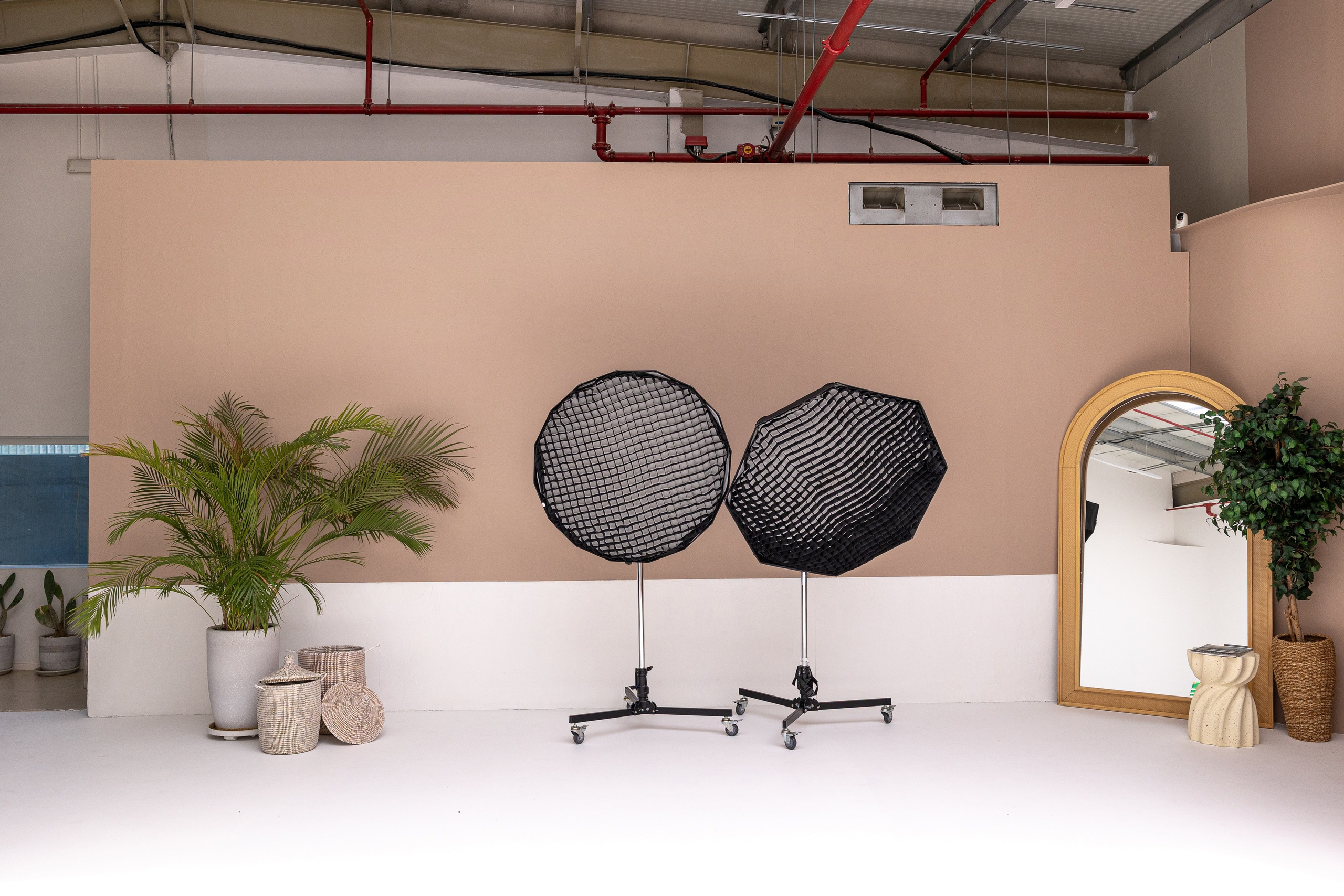 Rental. Sky Zone. Textured walls and Natural light on cyclorama. Photo and video production in Dubai UAE