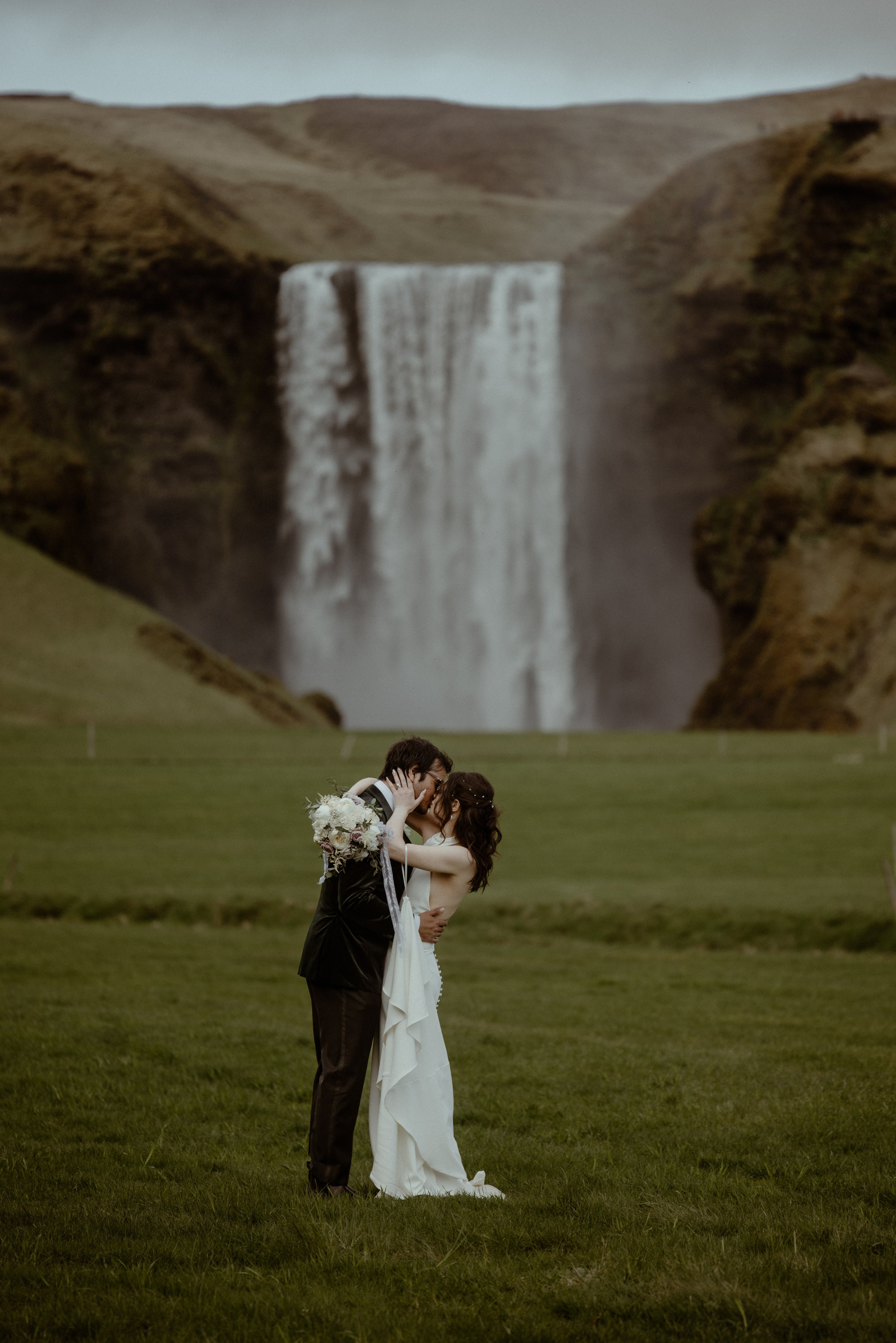 Iceland elopement at endless black sand beach. Iceland elopement photographer & videographer