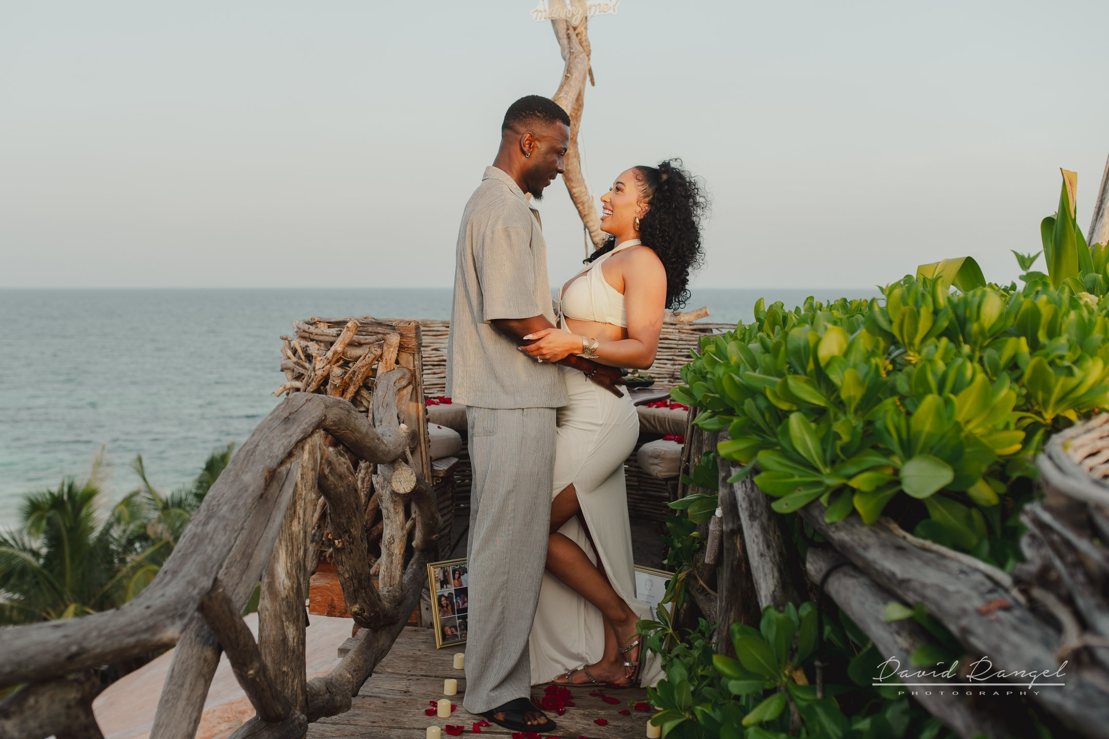 Akon and Tylor engagement session at the Hotel Karan Tulum. Destination wedding photographer based in Cancun and Riviera Maya with service worldwide