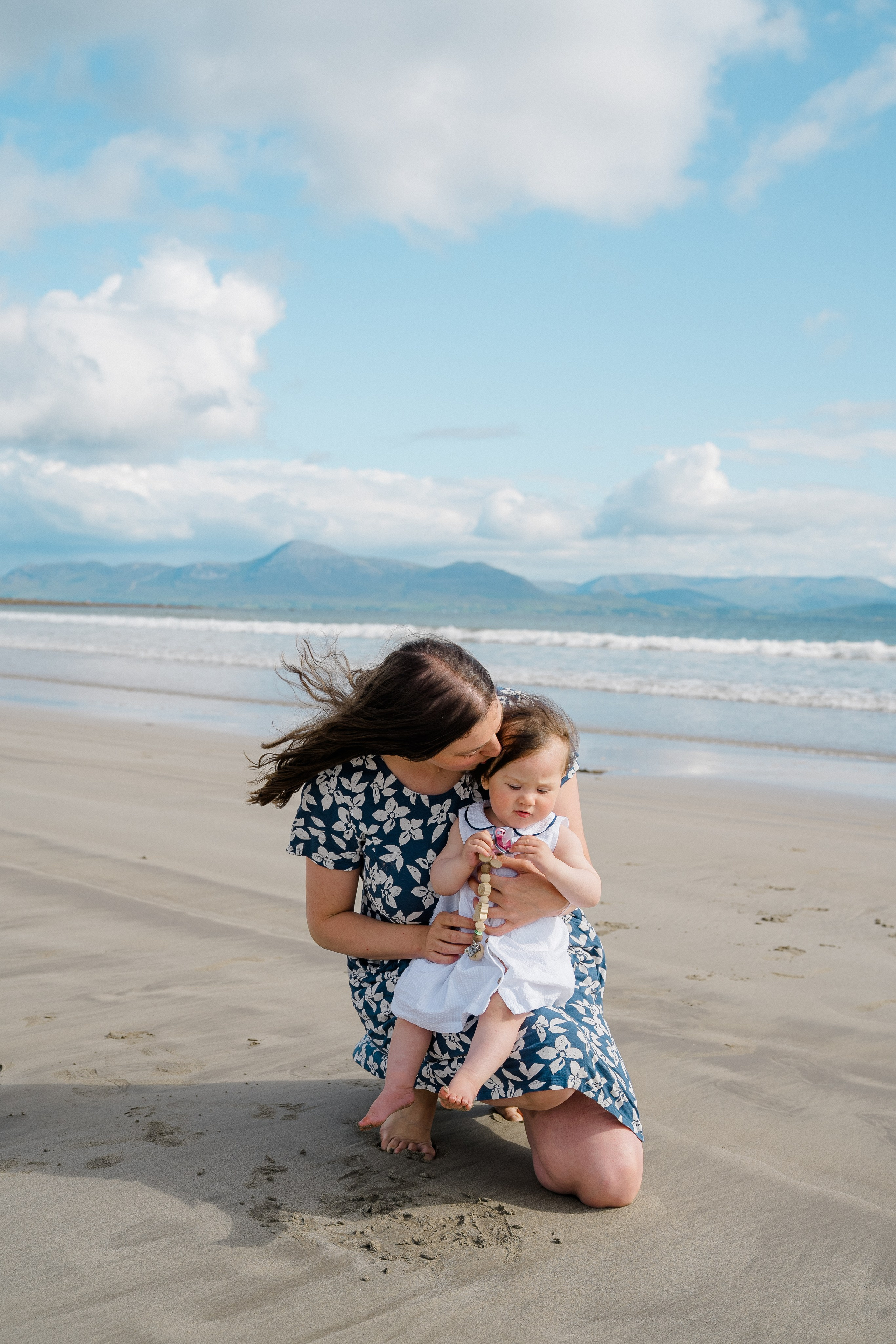 Darya and Mia at the ocean. Wedding and family photographer Ireland