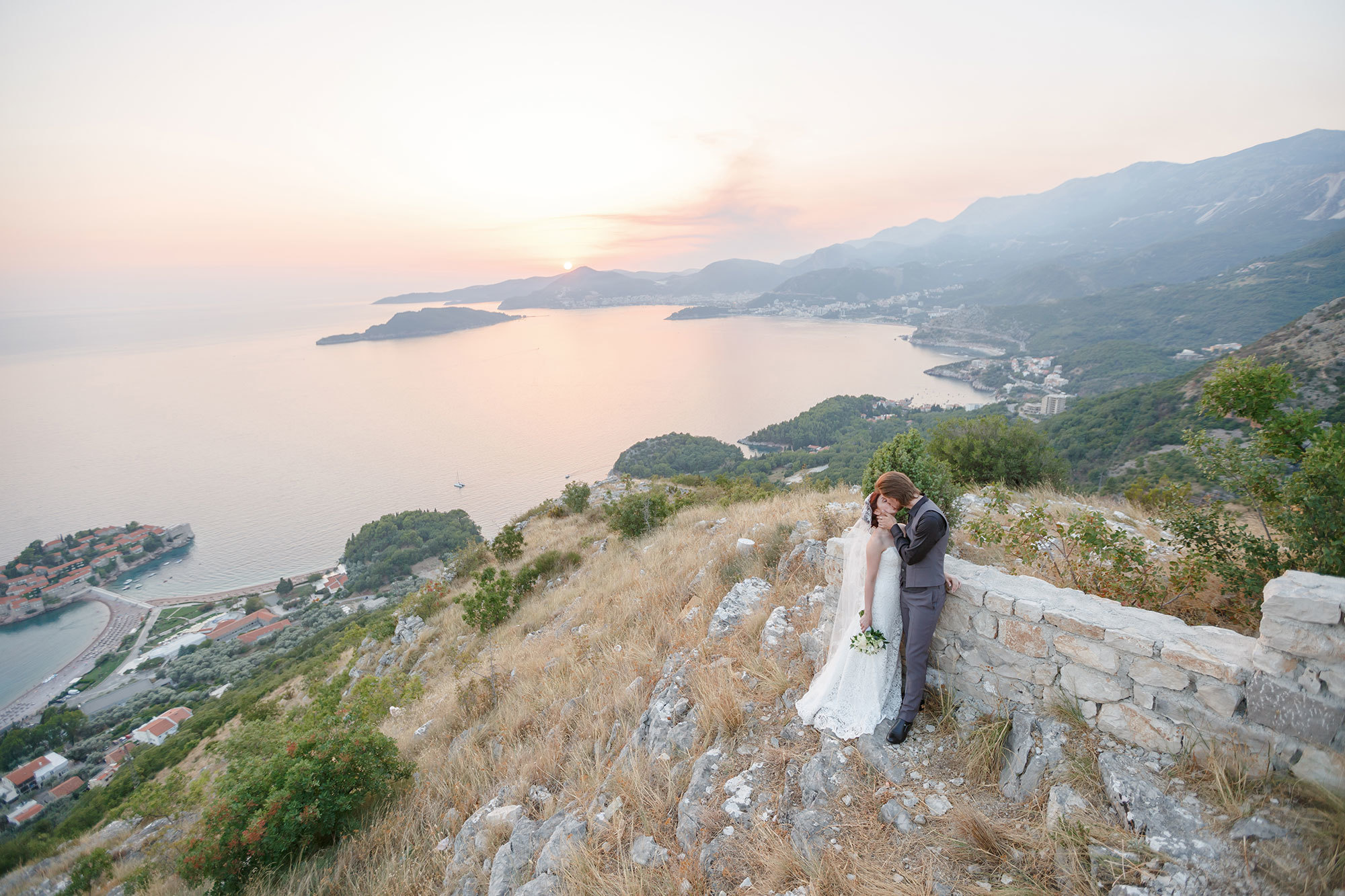 Montenegro park Milocer'de düğün