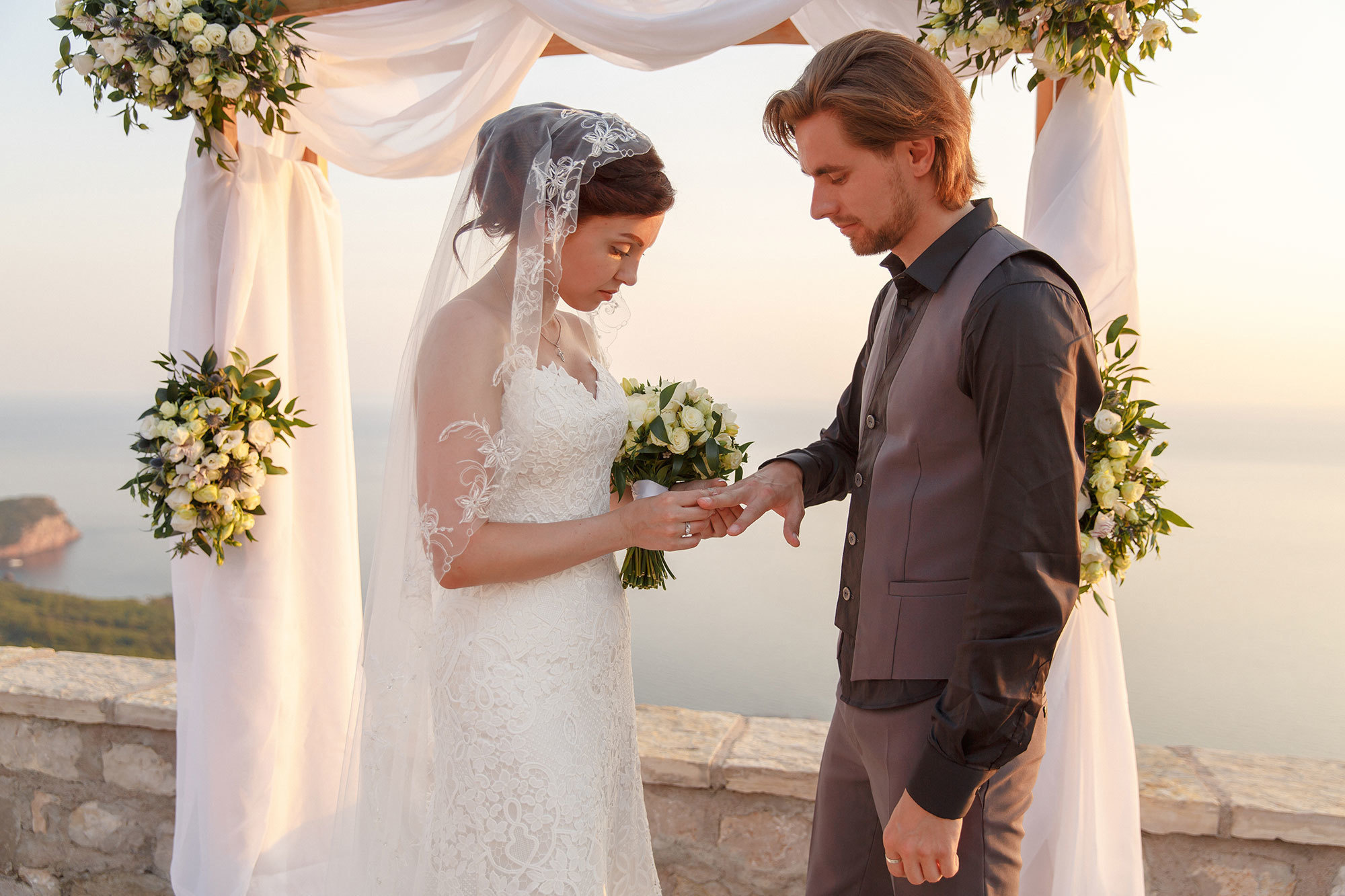 Montenegro park Milocer'de düğün