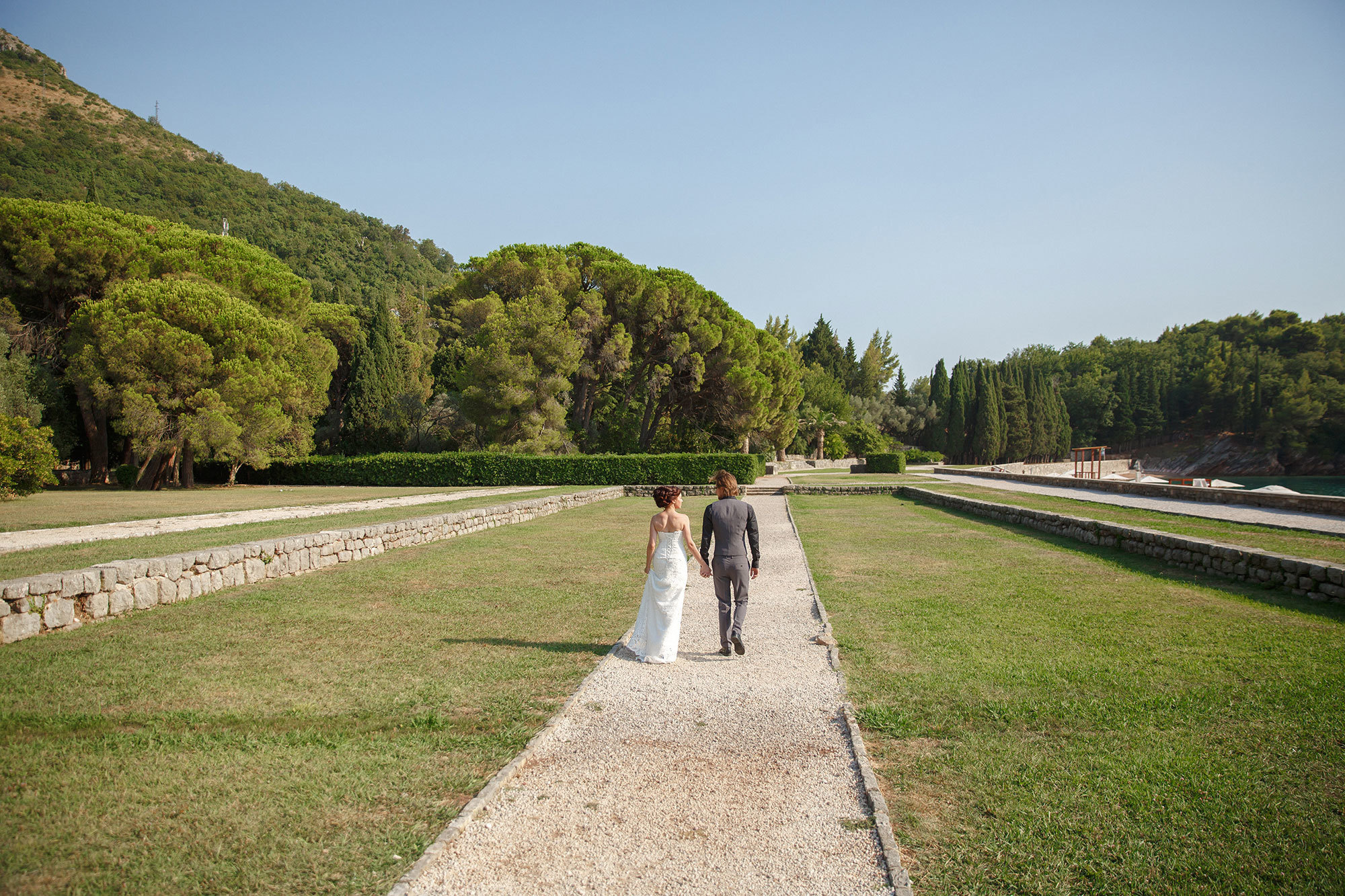Montenegro park Milocer'de düğün