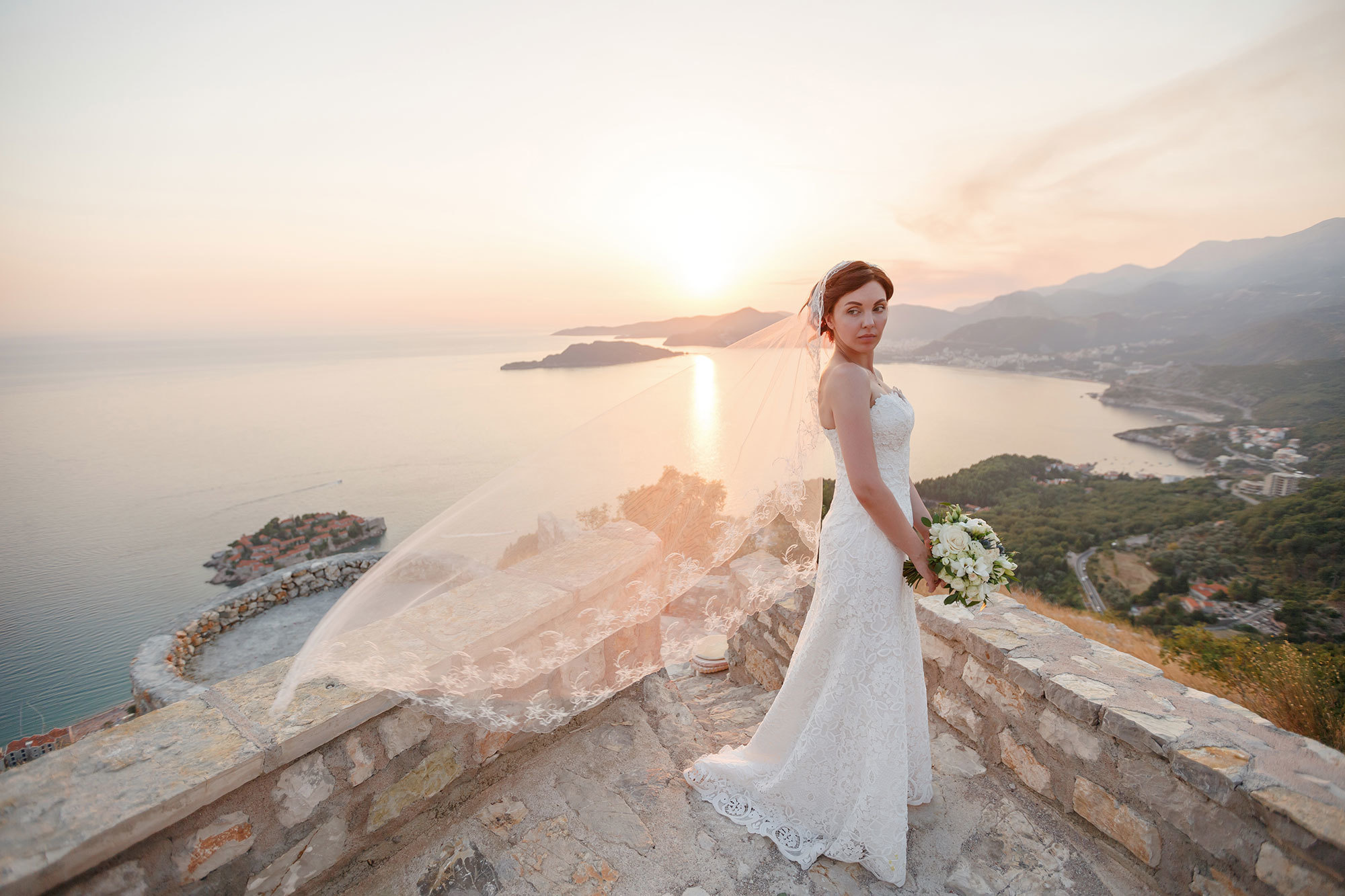 Montenegro park Milocer'de düğün