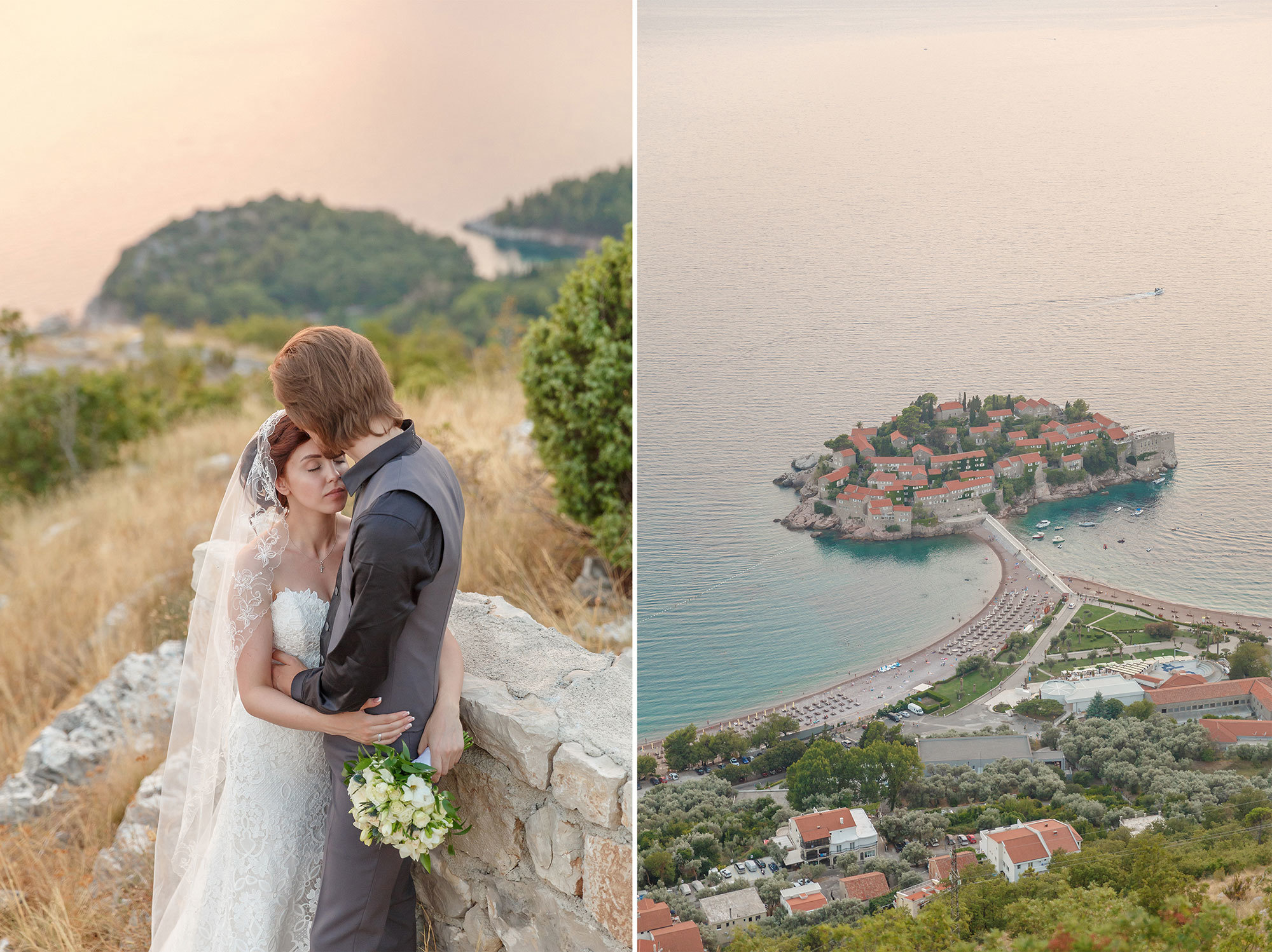 Montenegro park Milocer'de düğün