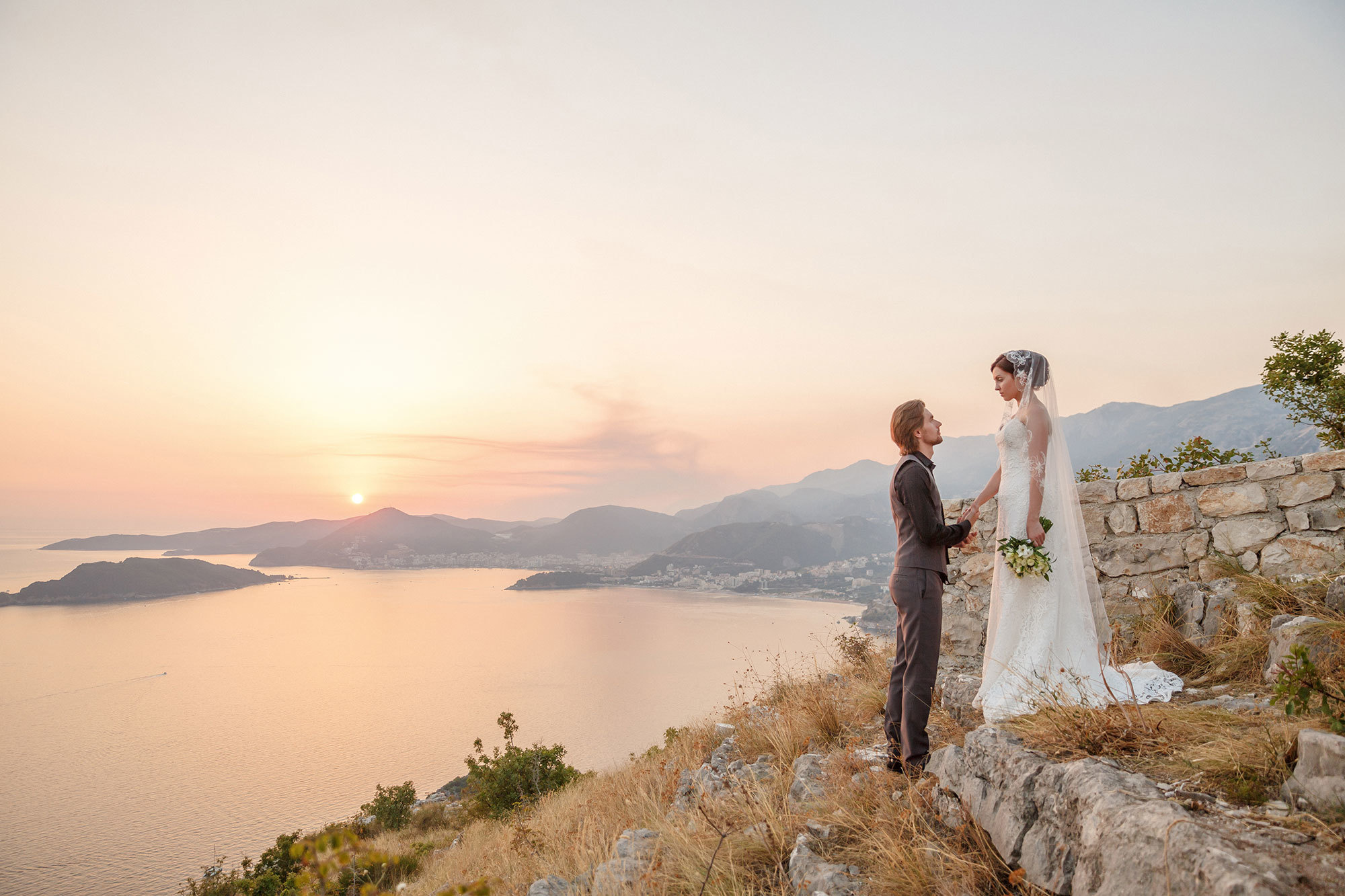 Montenegro park Milocer'de düğün