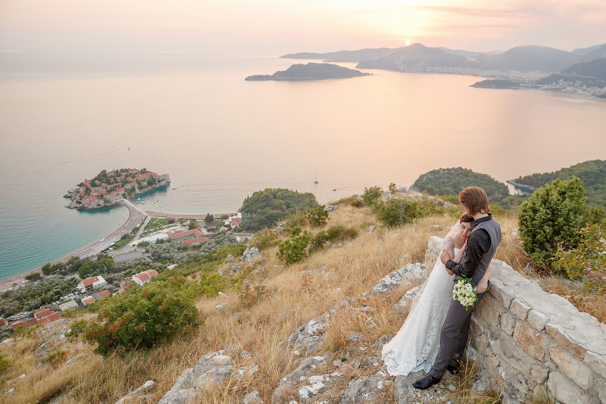 Montenegro park Milocer'de düğün