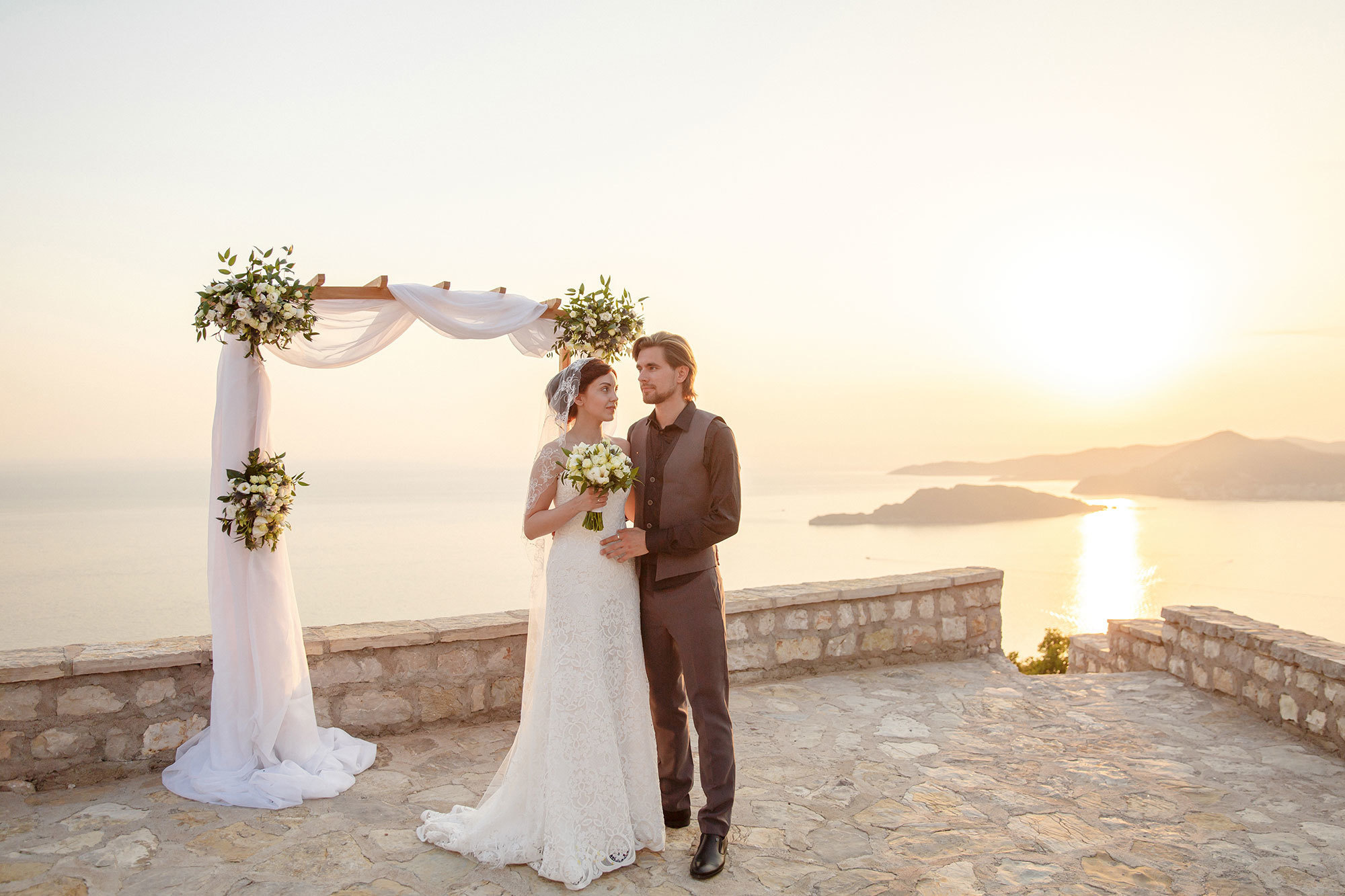 Montenegro park Milocer'de düğün