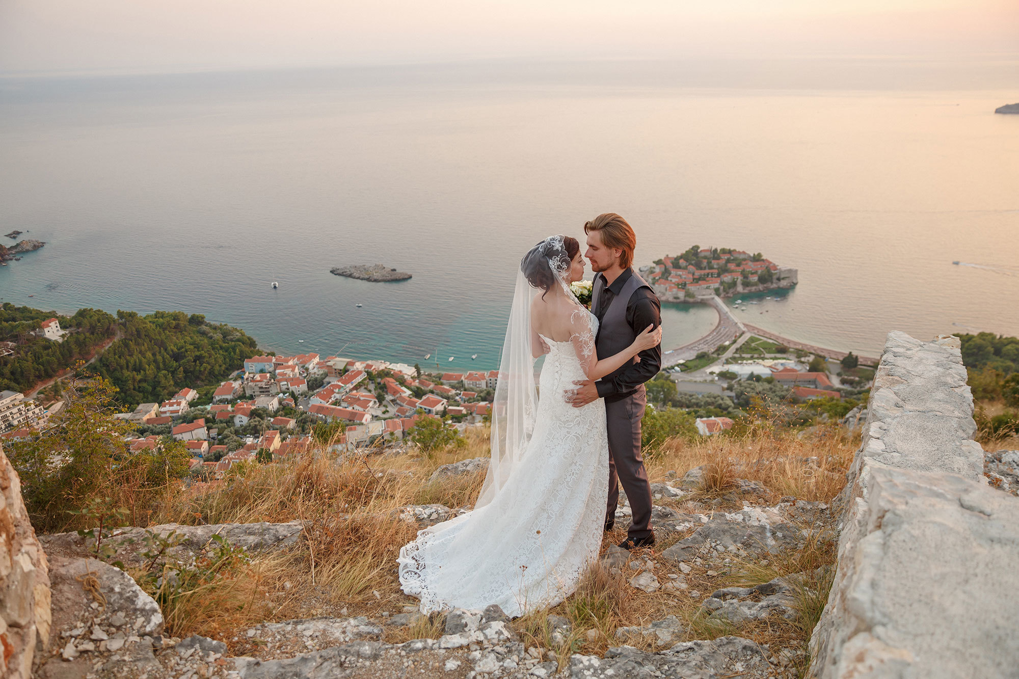 Montenegro park Milocer'de düğün