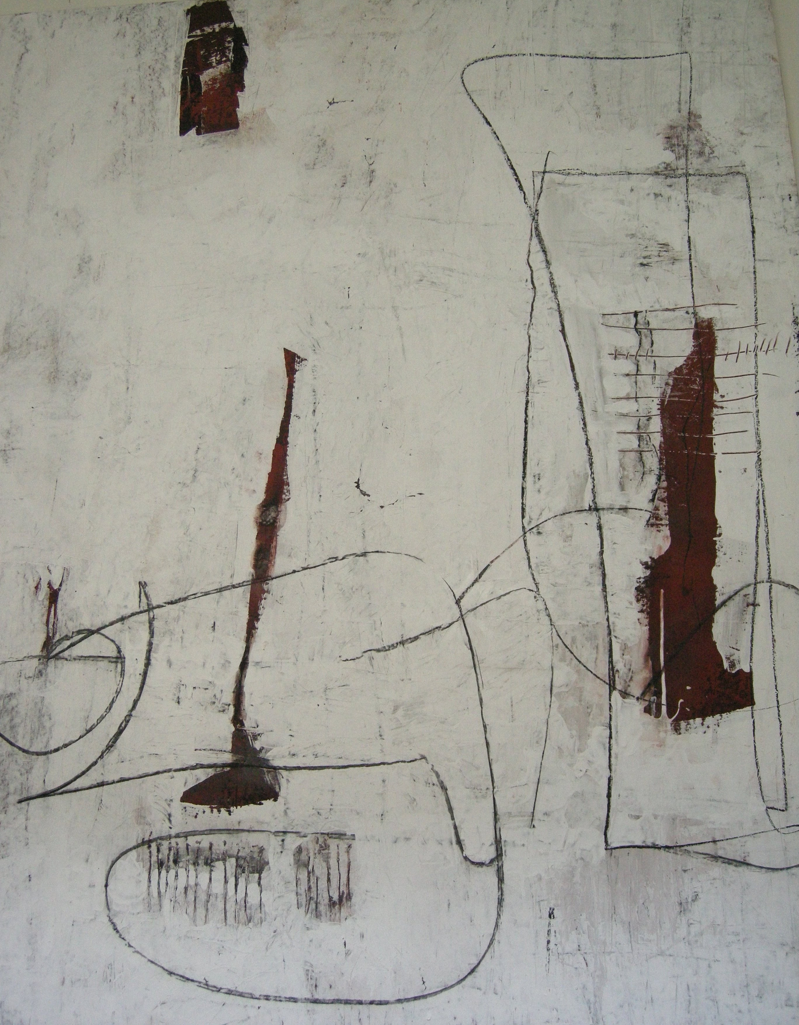 O.T. 2008 - zirka 100x120                                                            Papier auf Holzplatten aufgezogen