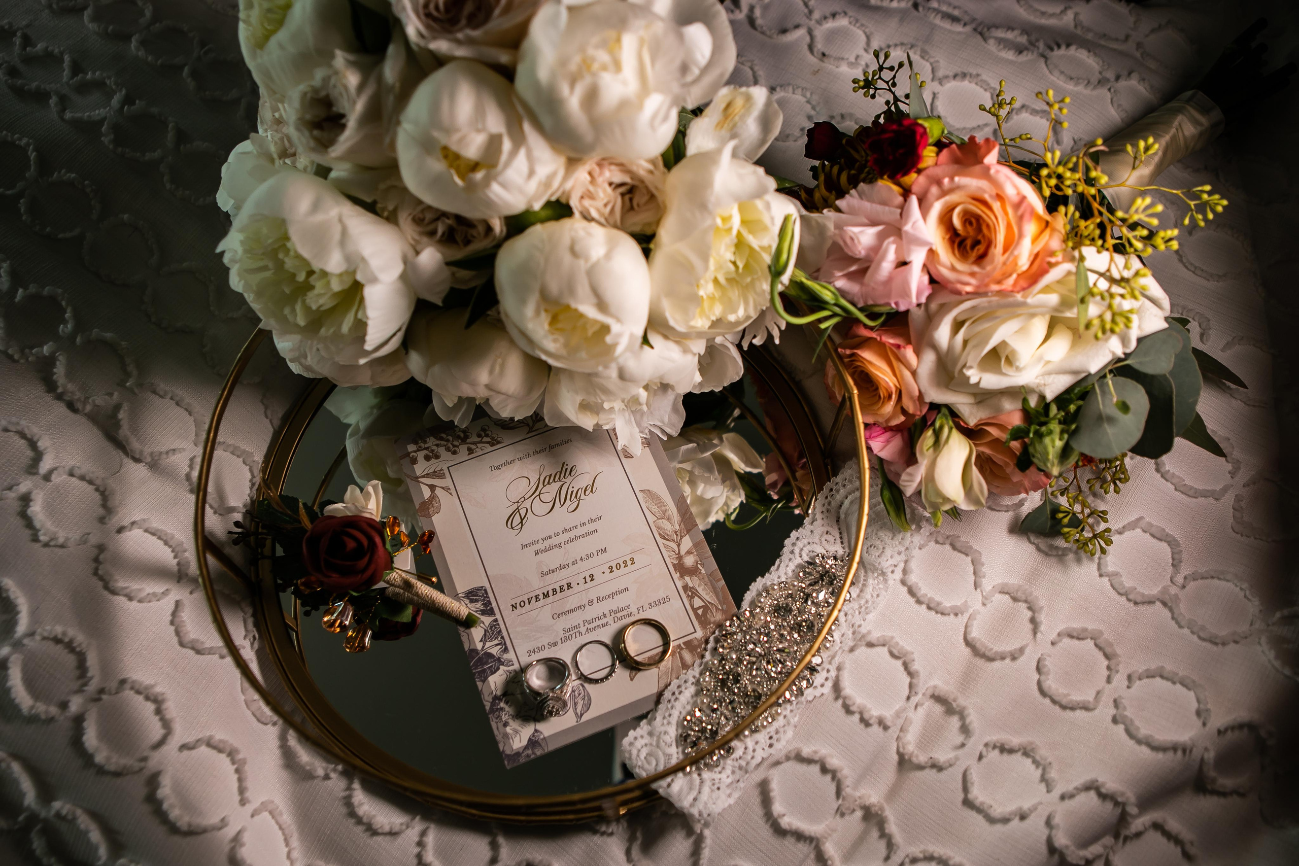 Bride's bouquet of white peonies