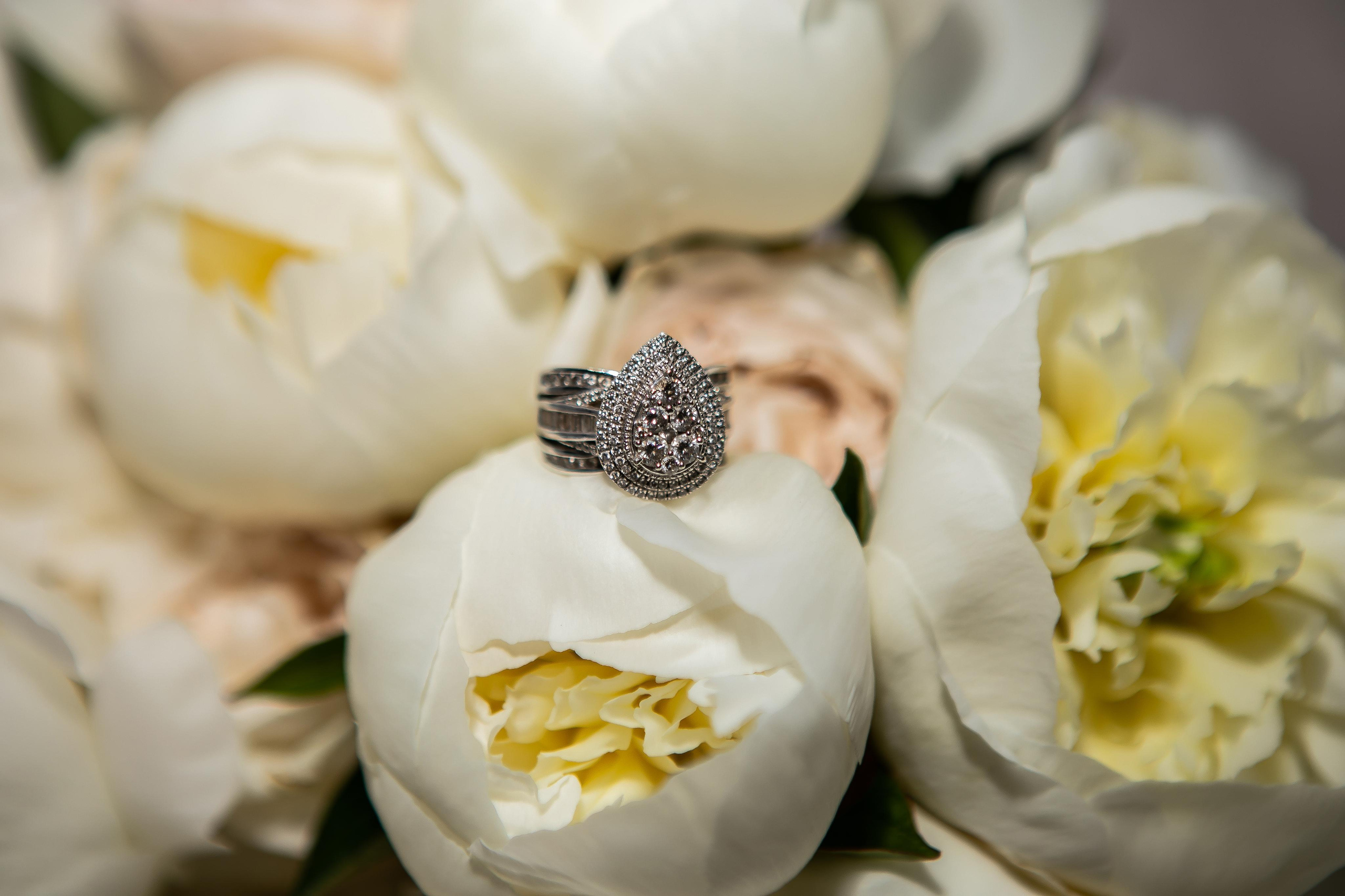 Bride's bouquet of white peonies