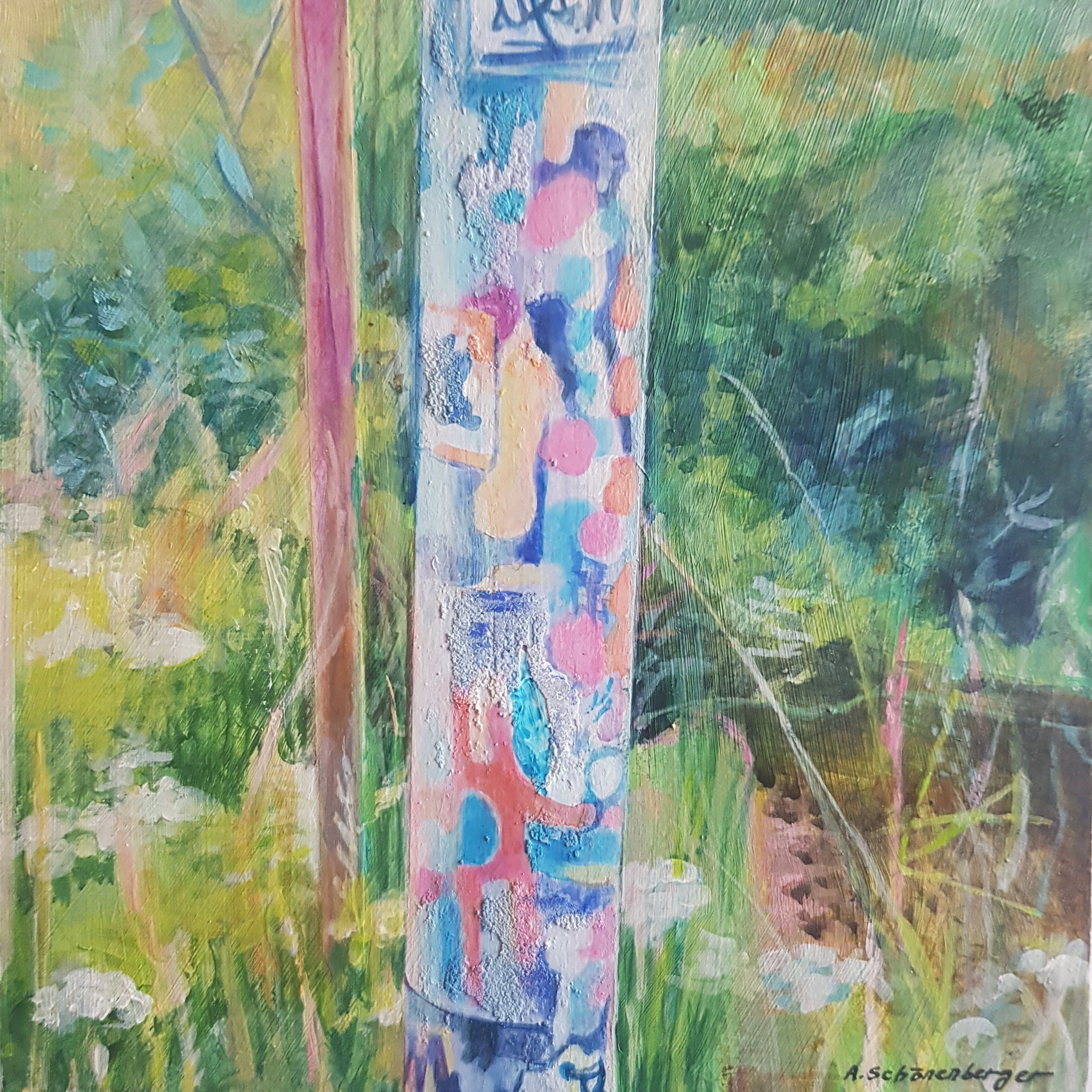 Landschaft mit Graffiti