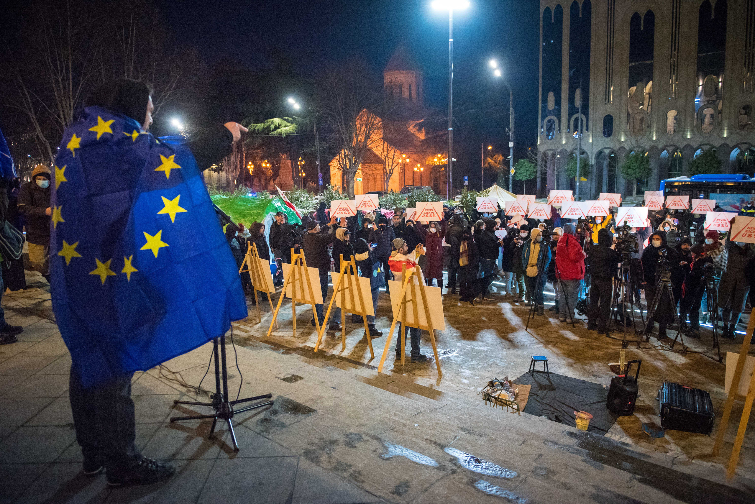 Photojournalism. Photographer in Tbilisi
