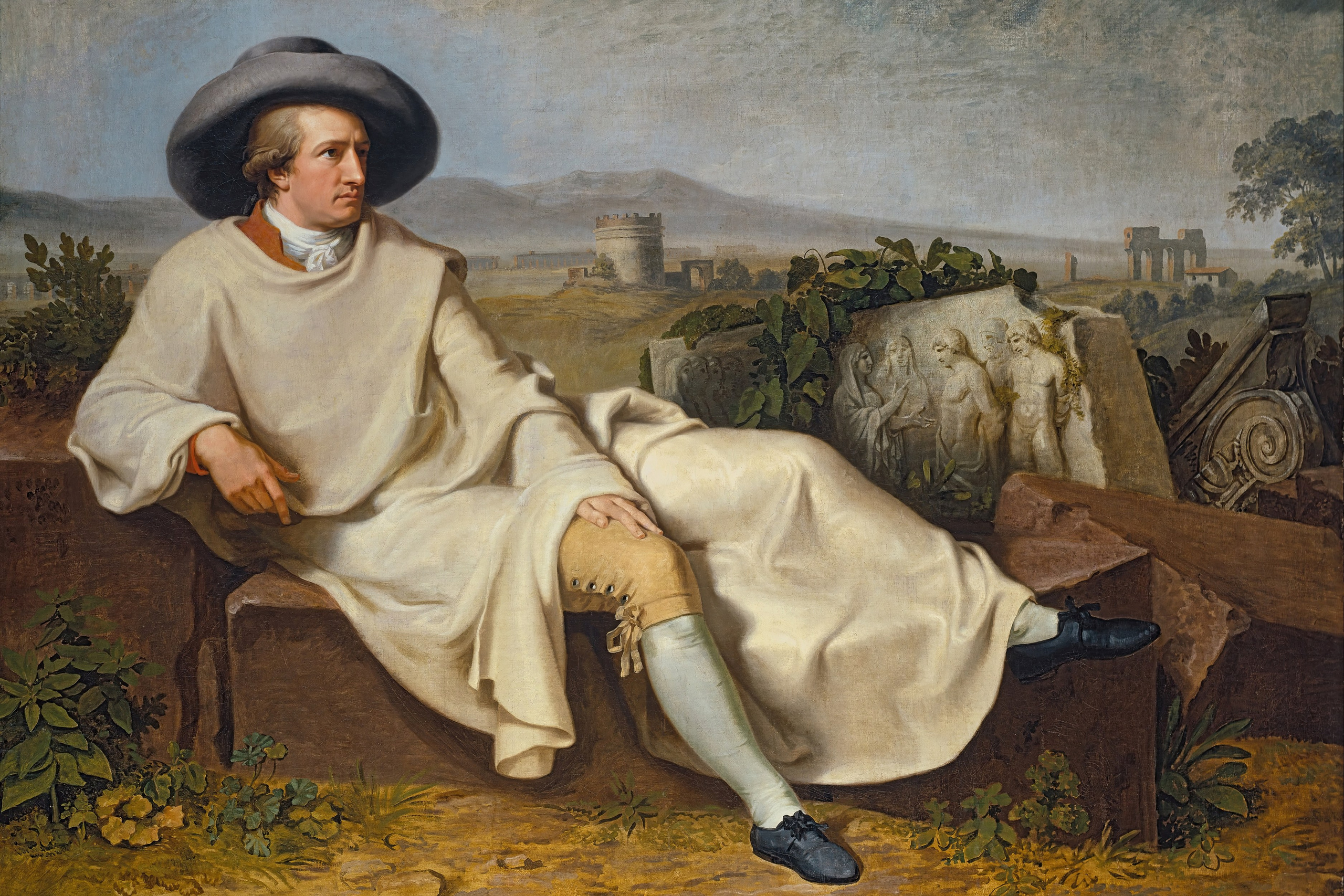 Photography of Italy – Johann Heinrich Wilhelm Tischbein painting of Goethe in the Roman Campagna, included in a photography book about Rome.