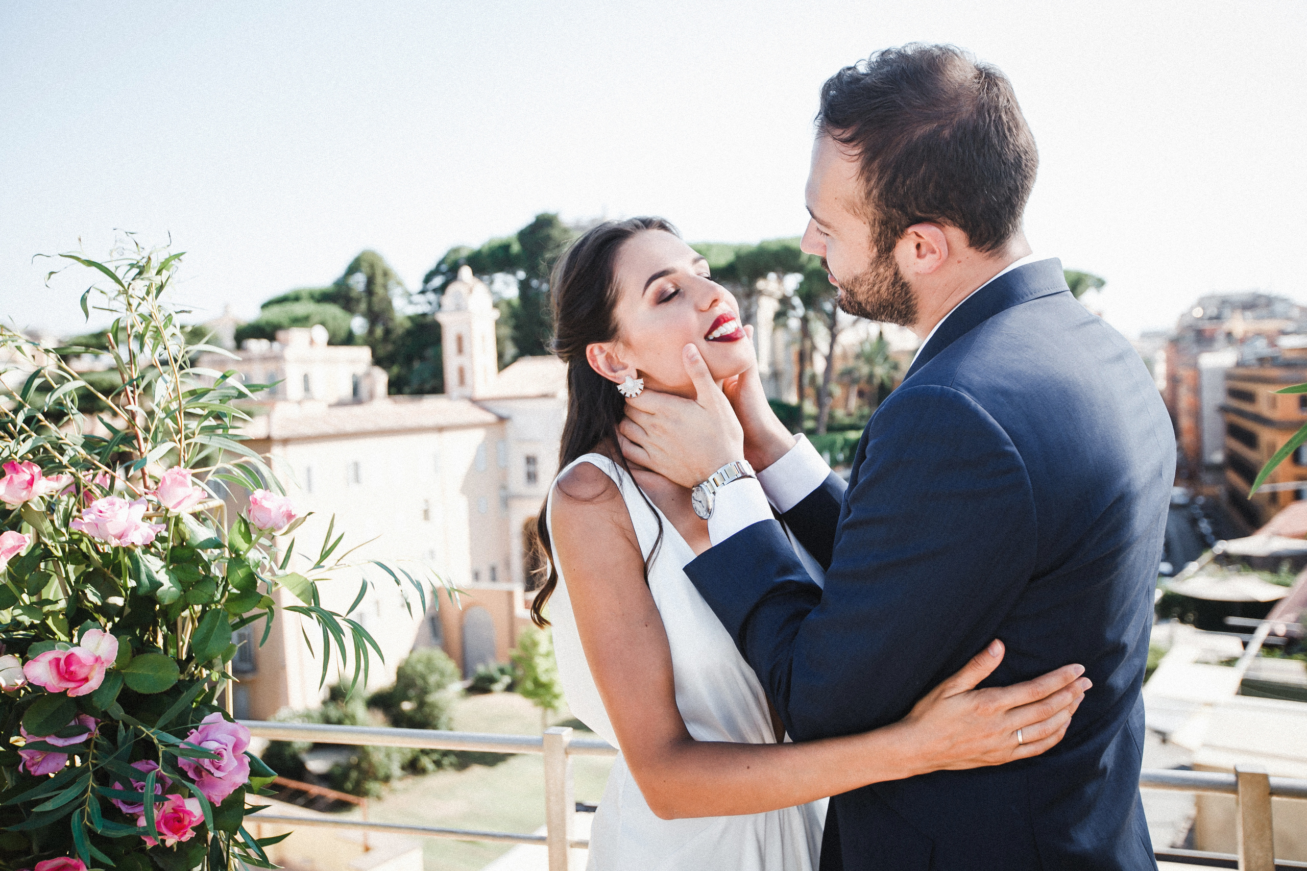 Trevi Fountain & Spanish steps Wedding Photowalk. Rome Penthouse Ceremony. Iurkovski PHOTOGRAPHY in Europe. Luxury destination weddings and events