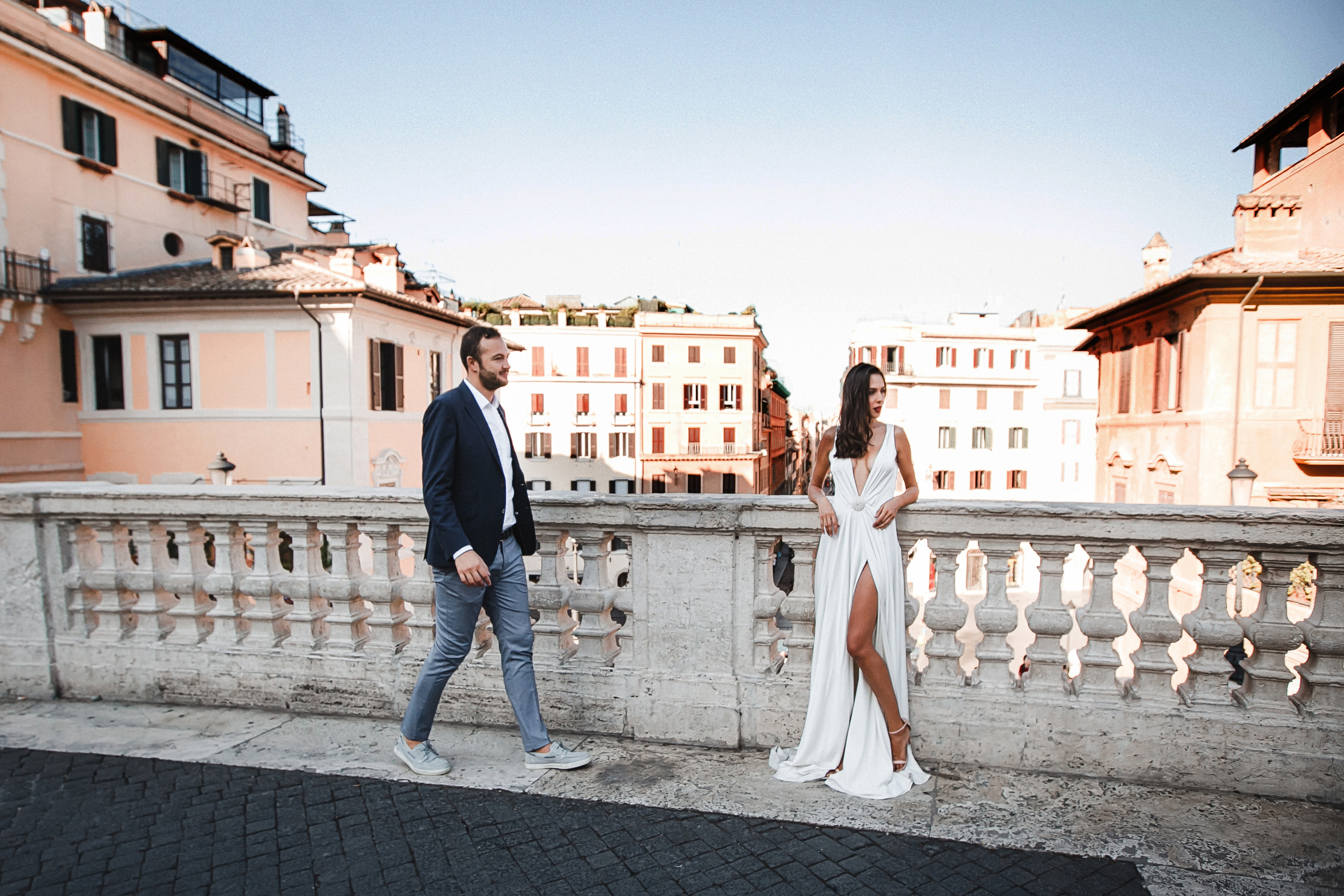 Trevi Fountain & Spanish steps Wedding Photowalk. Rome Penthouse Ceremony. Iurkovski PHOTOGRAPHY in Europe. Luxury destination weddings and events