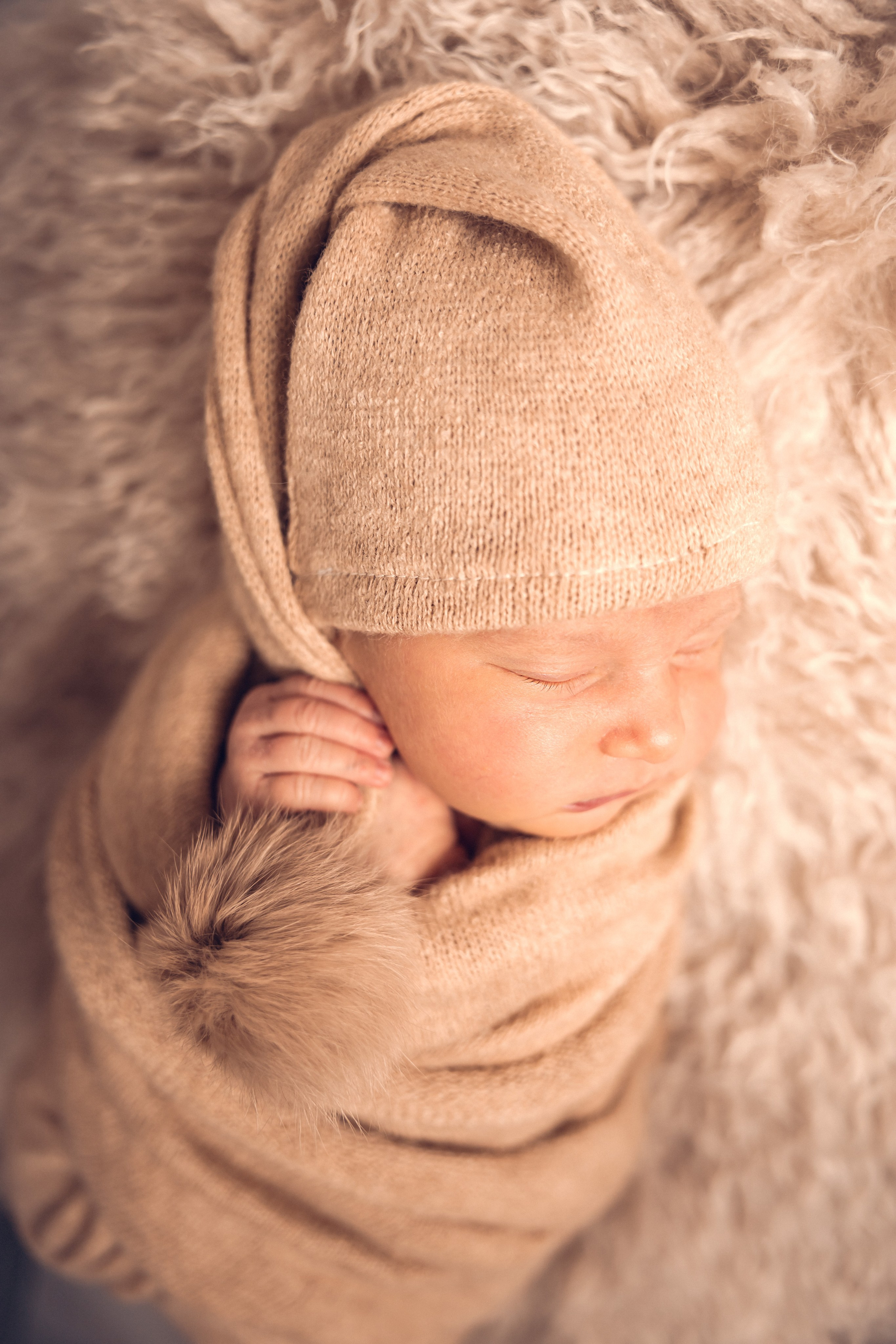Boho styl novorozenecké fotografie ve fotoateliéru v Písku