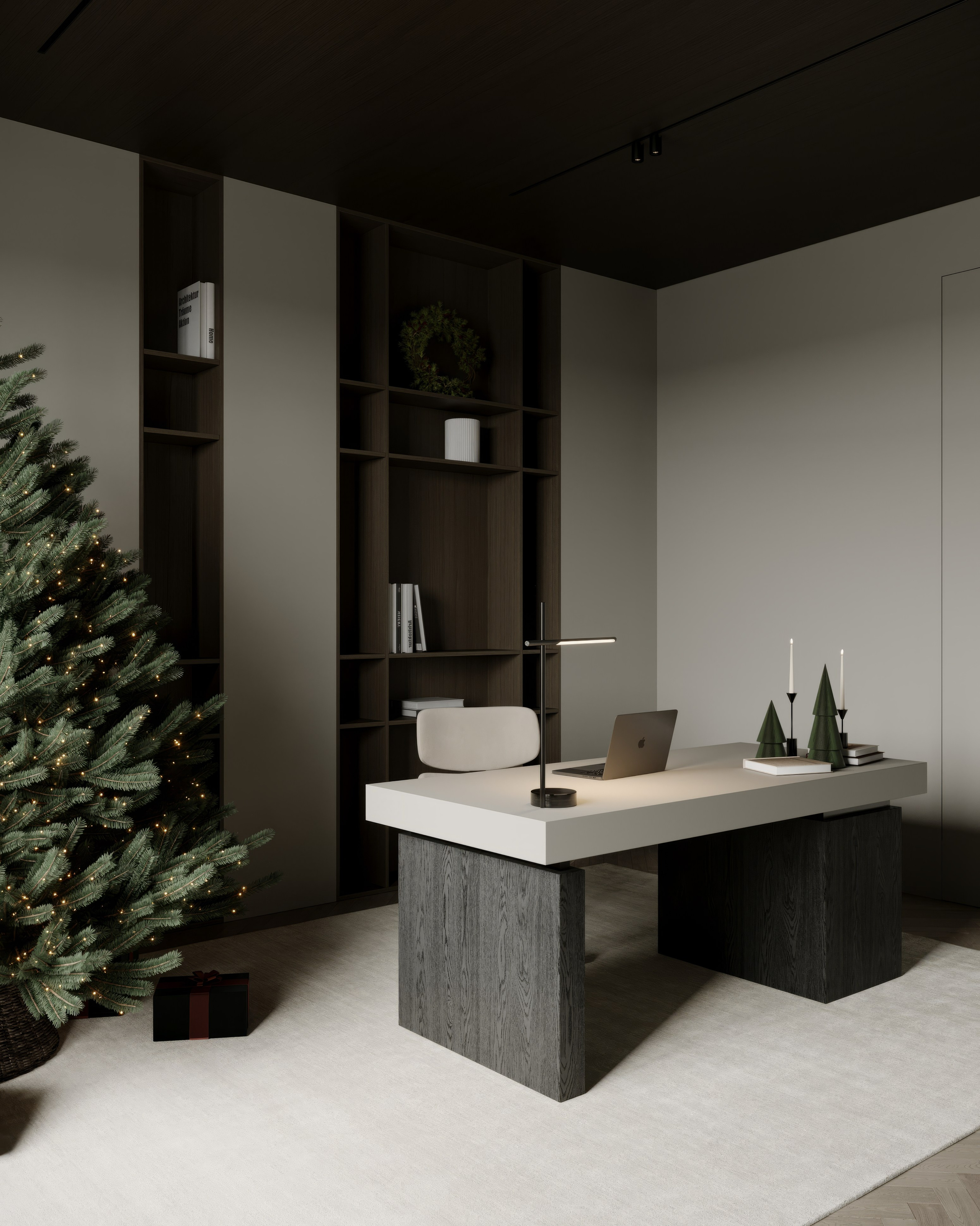AS [Office in Grey]. Anastasia Sorochin| 3d Visualization