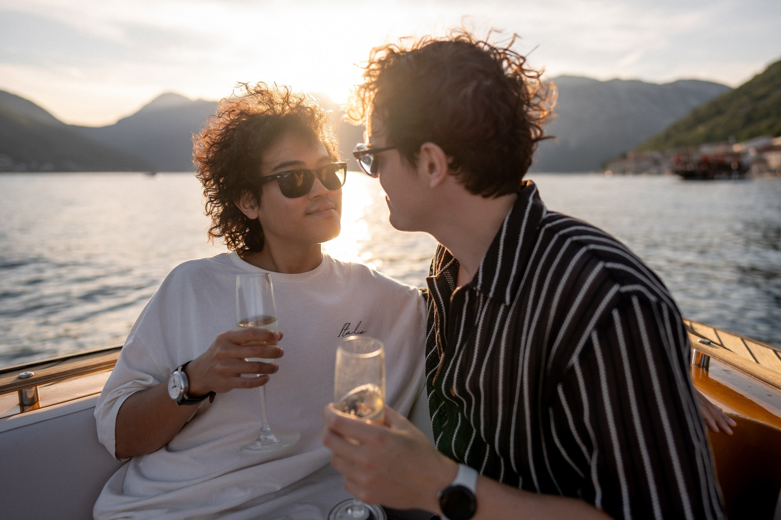 Perast Boat Proposal. Trouwfotograaf & videograaf in Montenegro | Maria & Vasilii
