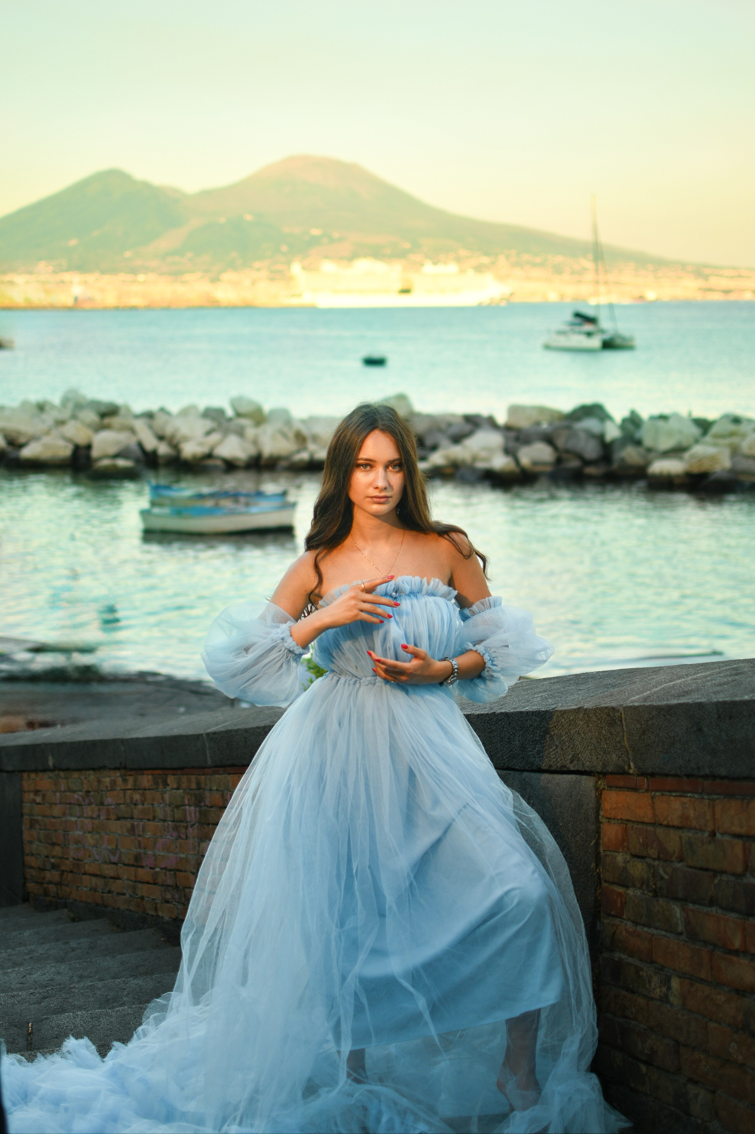 Photoshoot in tulle dresses. Фотограф в Неаполе