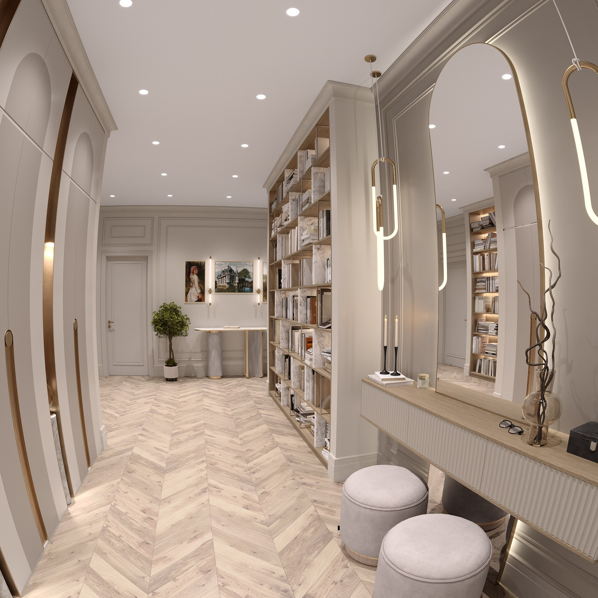 Некоторые кадры из проекта «Седьмое небо» (прихожая). ROMAN VISUAL| СОЗДАНИЕ ВЫСОКОКАЧЕСТВЕННОЙ 3D-ВИЗУАЛИЗАЦИИ