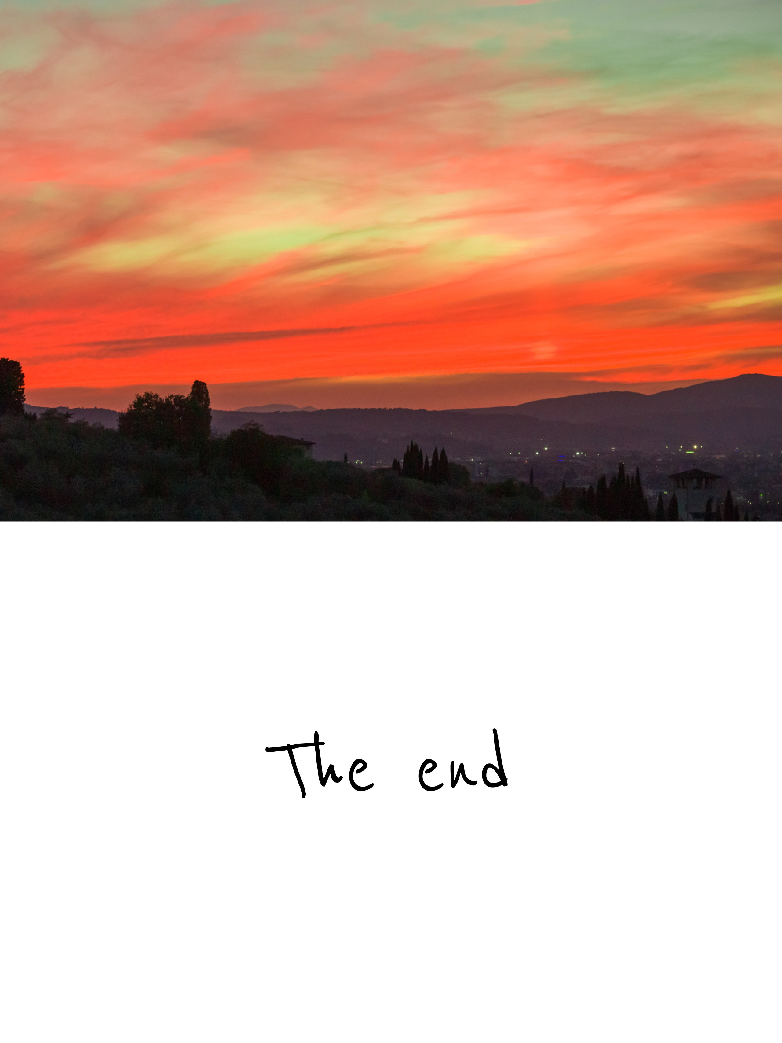 Sunset wedding portrait of a couple in Tuscany