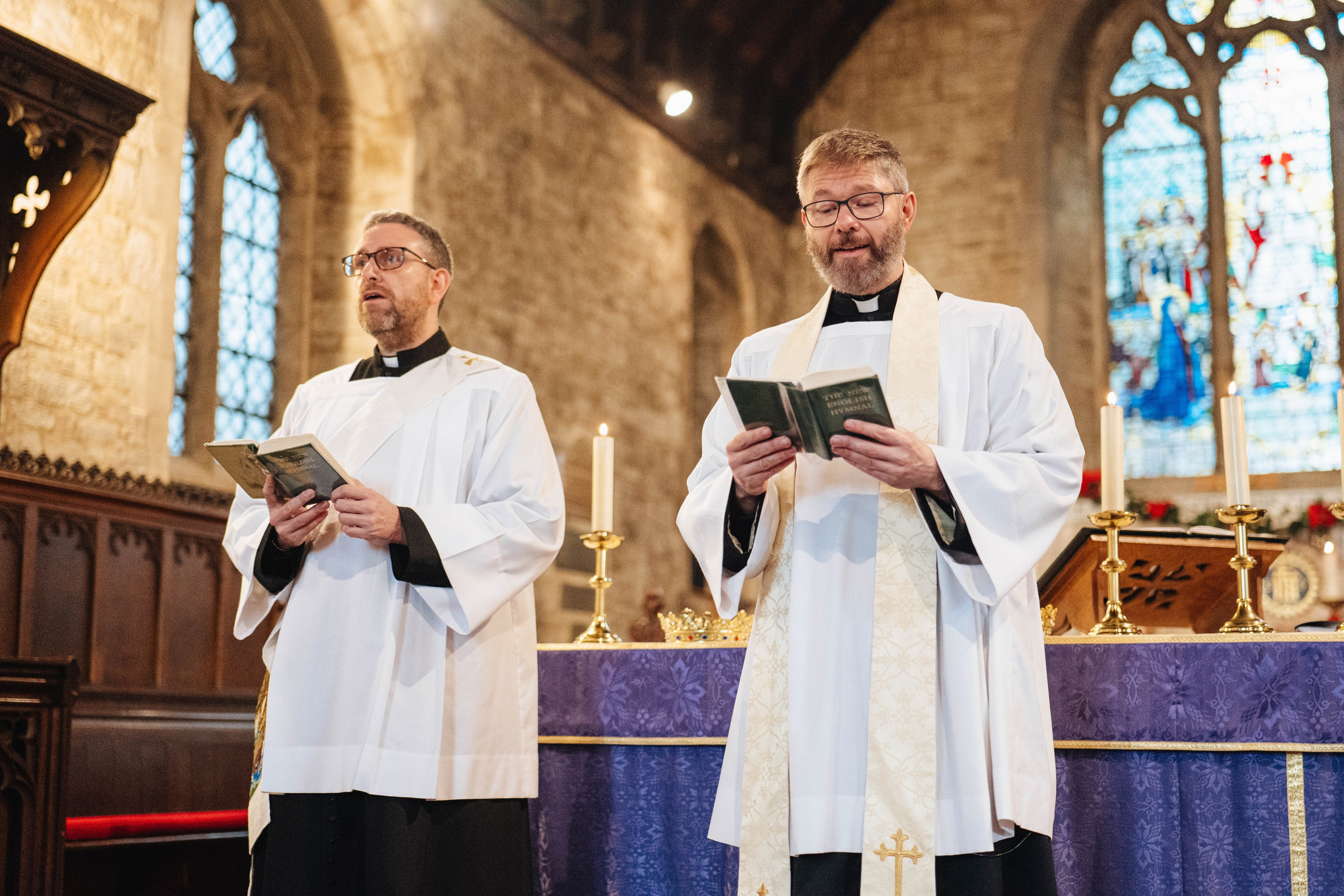 Part of wedding ceremony in church