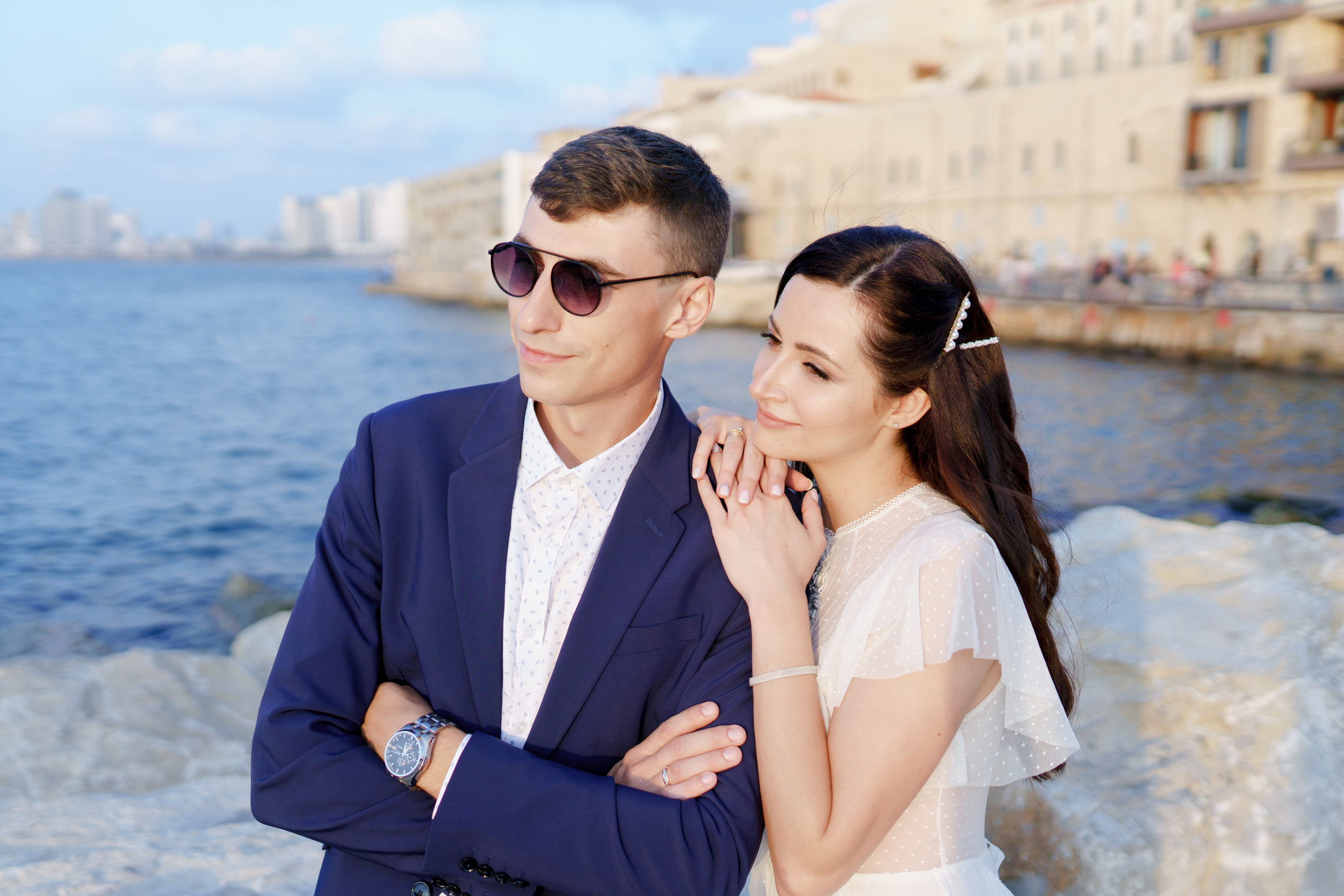 Свадебная прогулка в старом городе Яффо, Настя и Артем. Фотограф и видеограф в Португалии