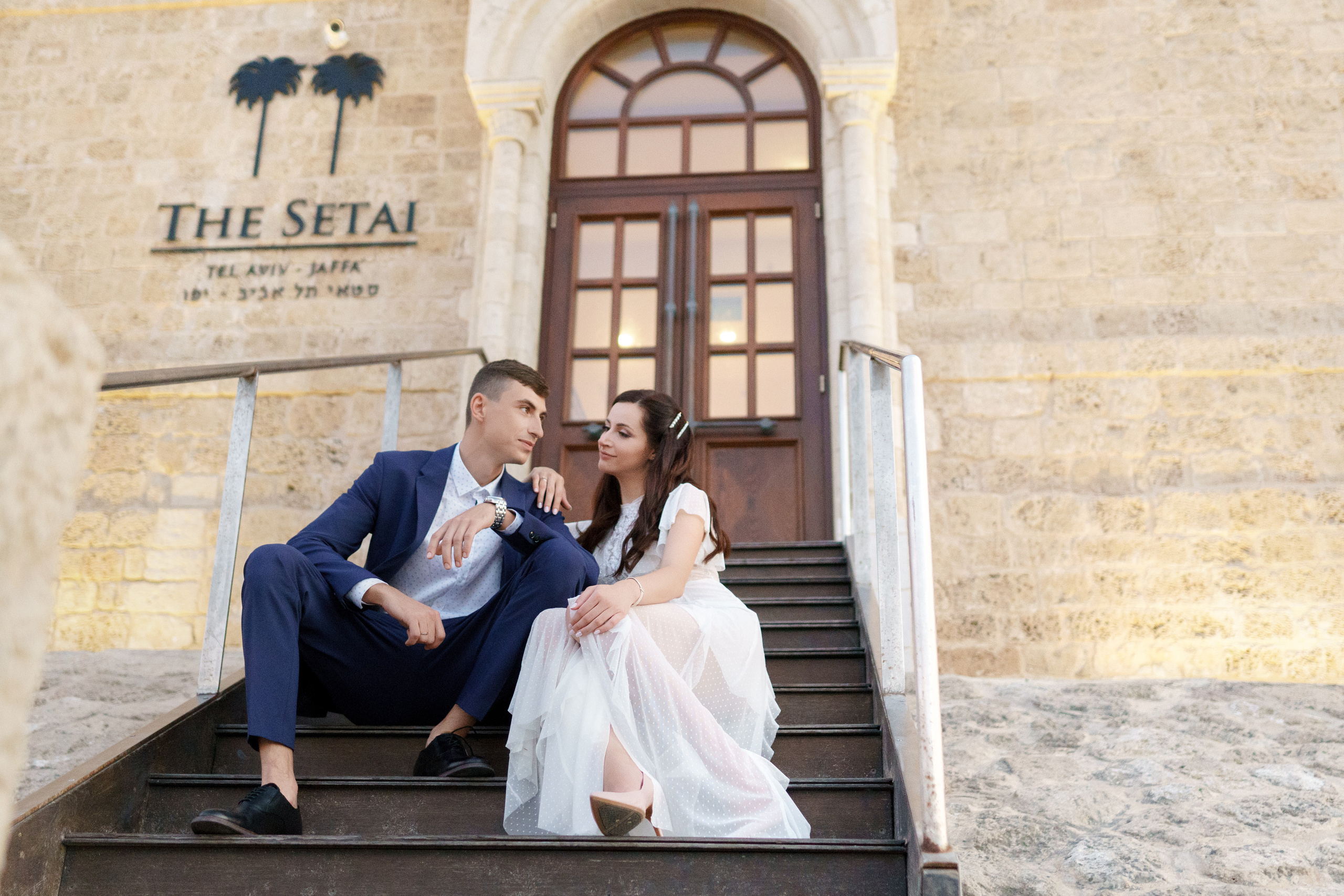 Свадебная прогулка в старом городе Яффо, Настя и Артем. Фотограф и видеограф в Португалии