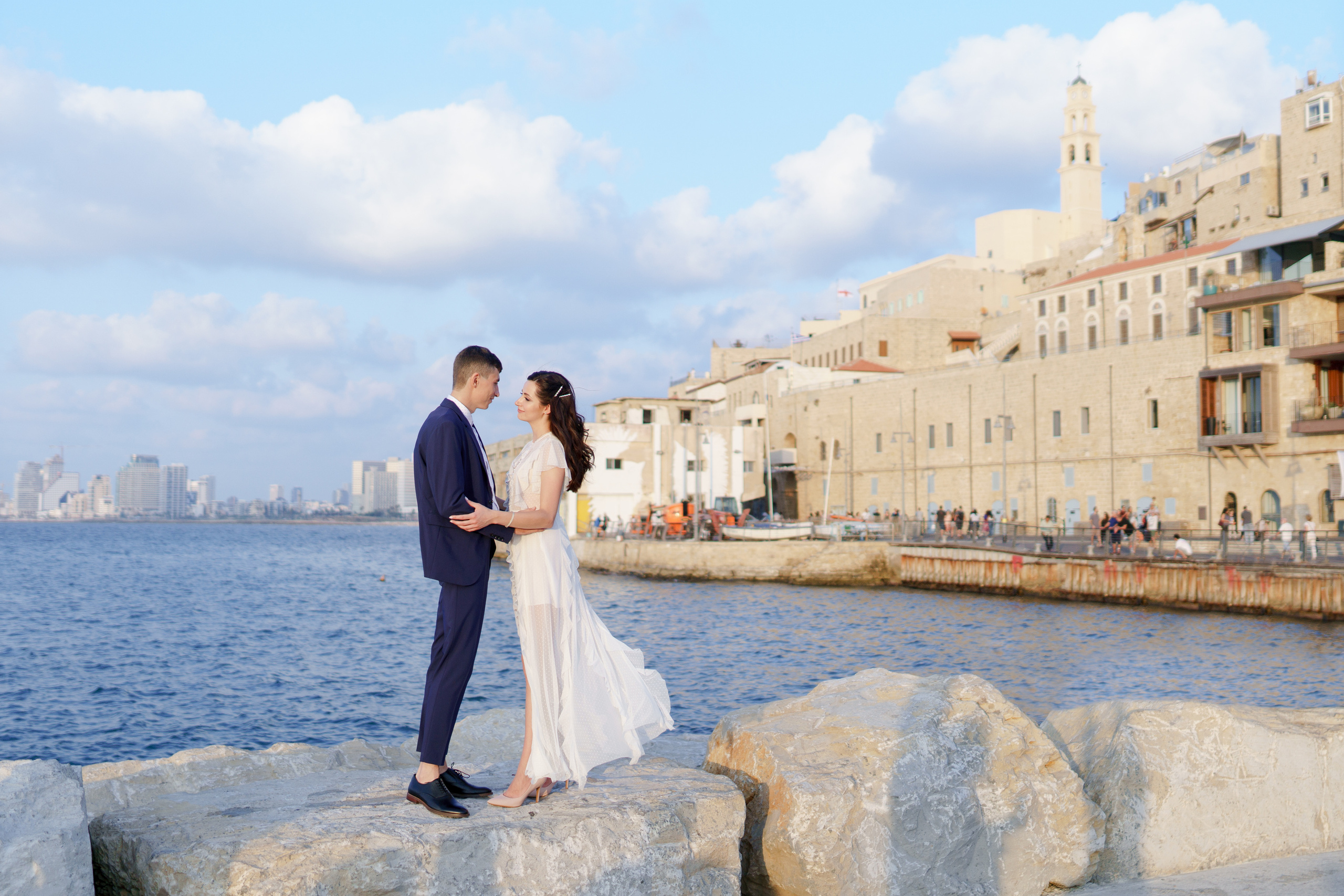 Свадебная прогулка в старом городе Яффо, Настя и Артем. Фотограф и видеограф в Португалии