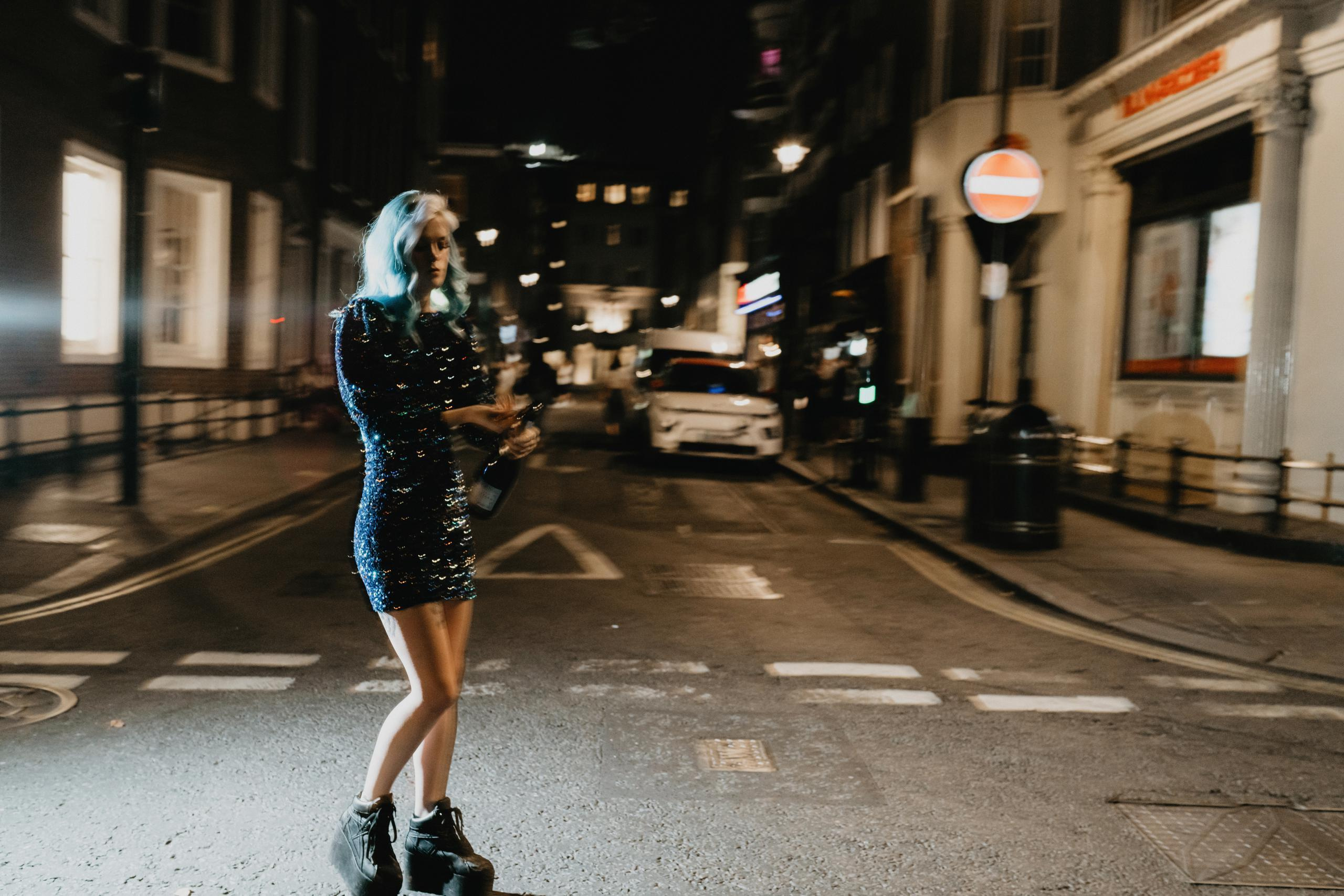 Night session in Soho. London portrait and family photographer
