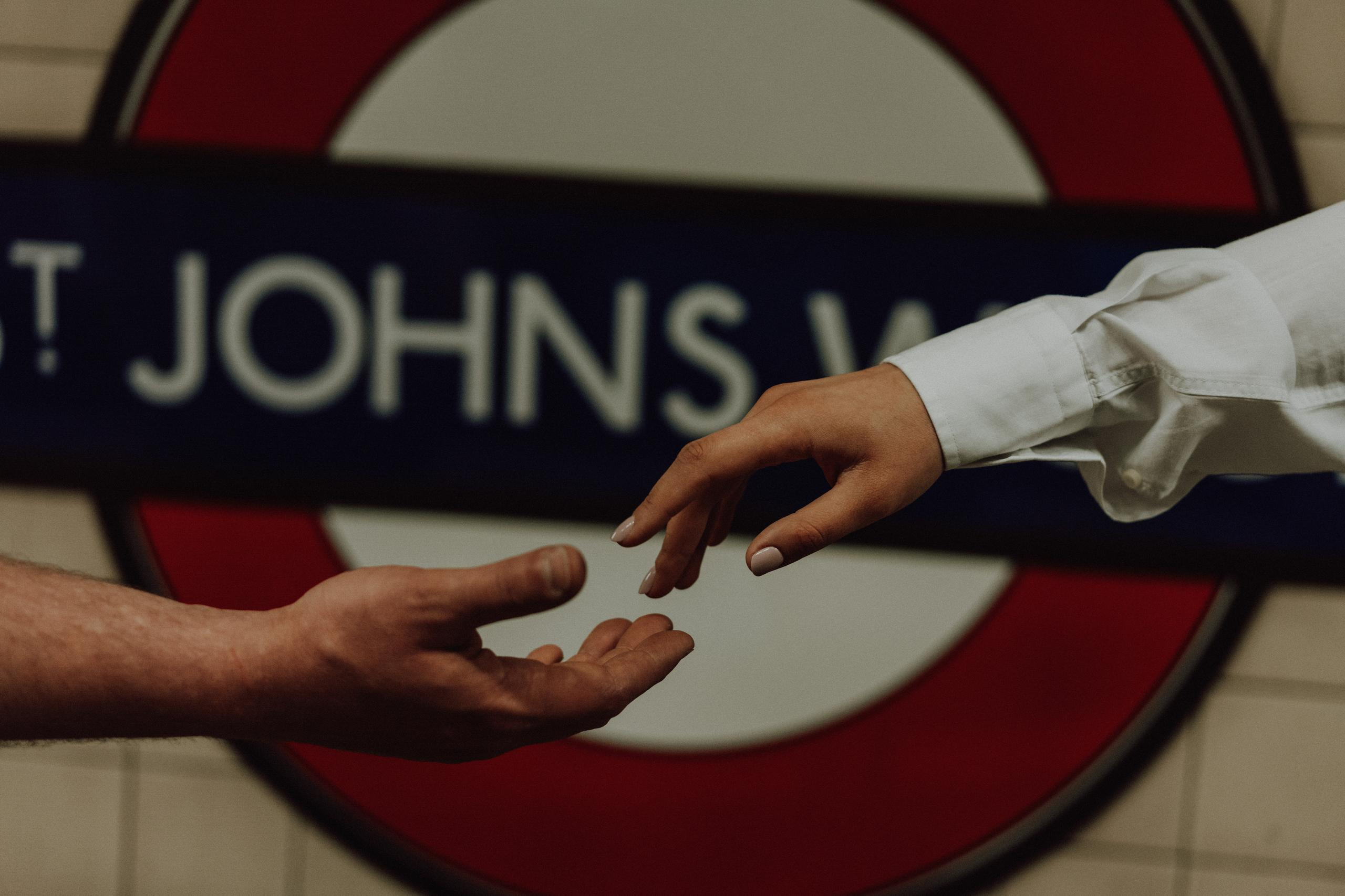 Engagement session in the tube|Bakerloo line. London portrait and family photographer