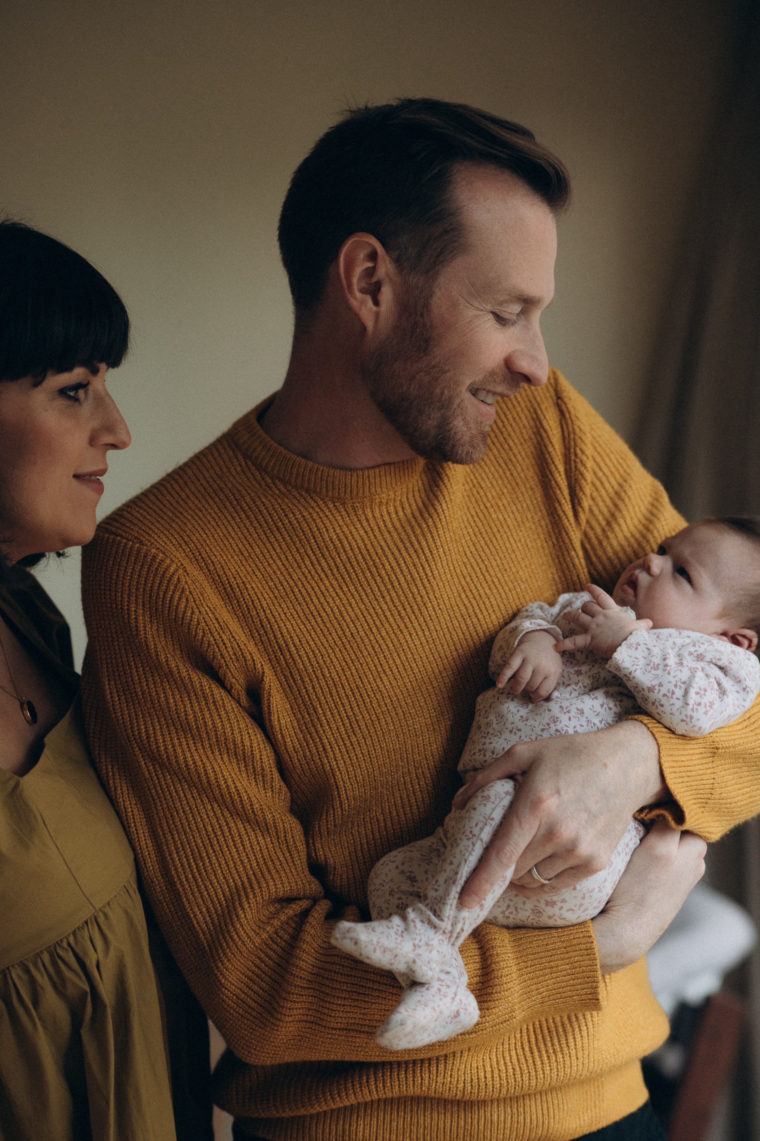 young family in Dublin with their newborn baby girl