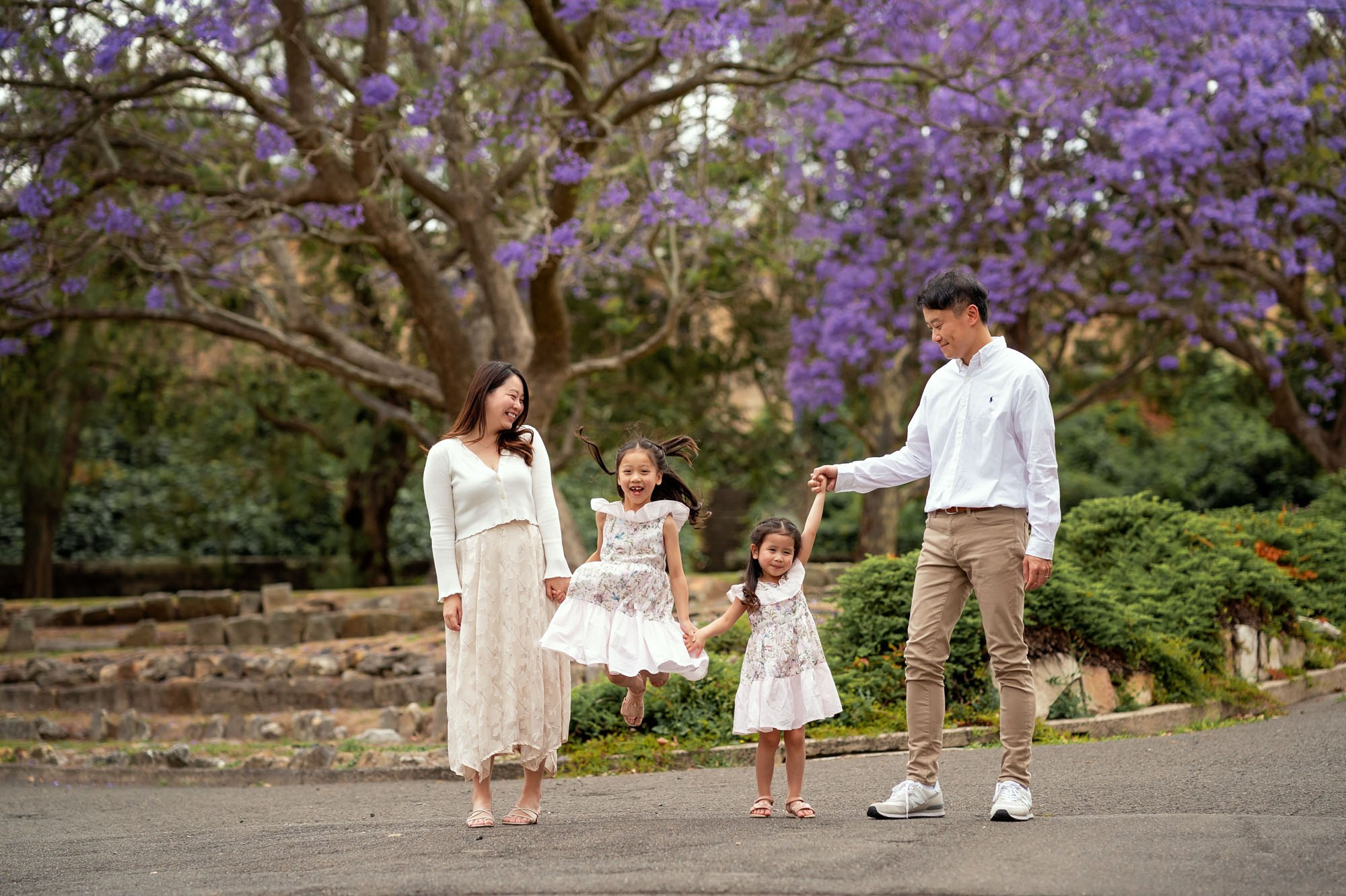 Jacaranda Photoshoot for a Family of Four!. Family and Maternity Photography in Sydney, Hills District