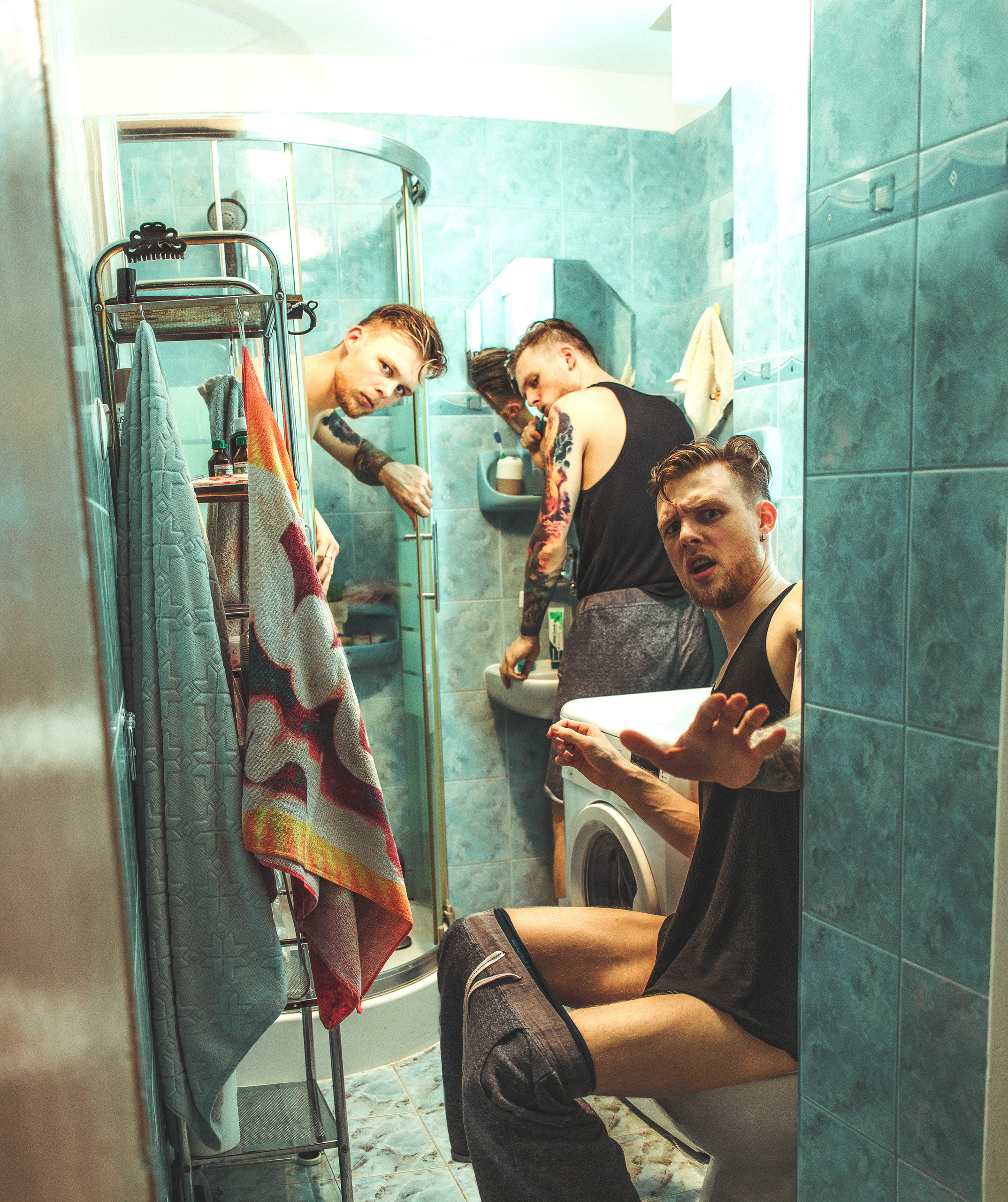 Creative multiple fun self portraits - "Dude...Wtf"- Dimitri Ilkov photography