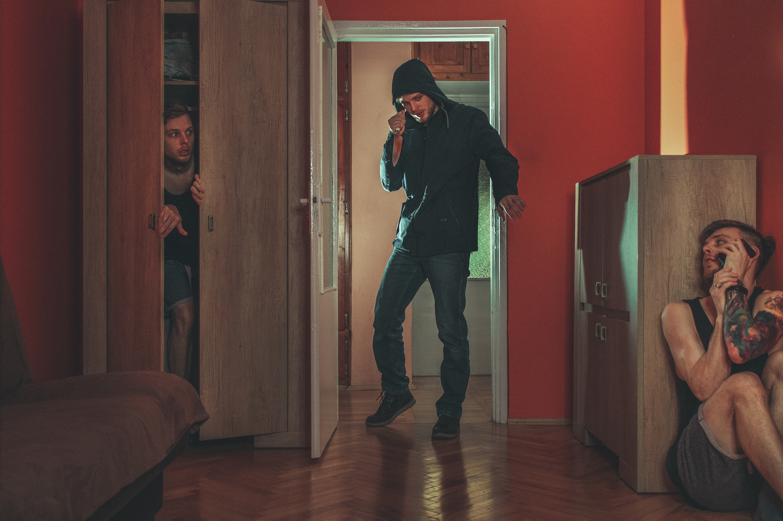 Creative multiple fun self portraits - "Serial killer"- Dimitri Ilkov photography