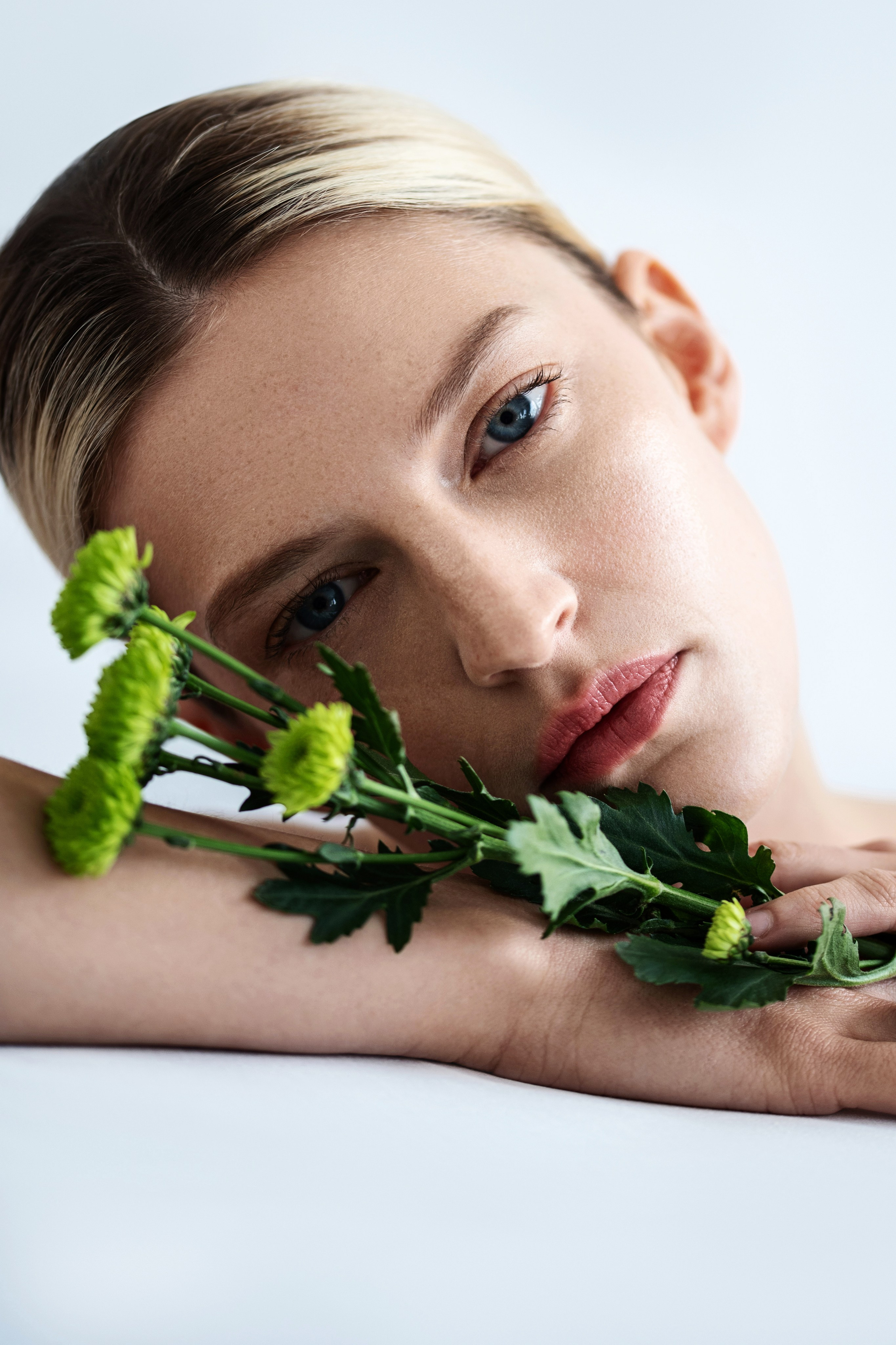 High-quality beauty portrait with professional skin correction