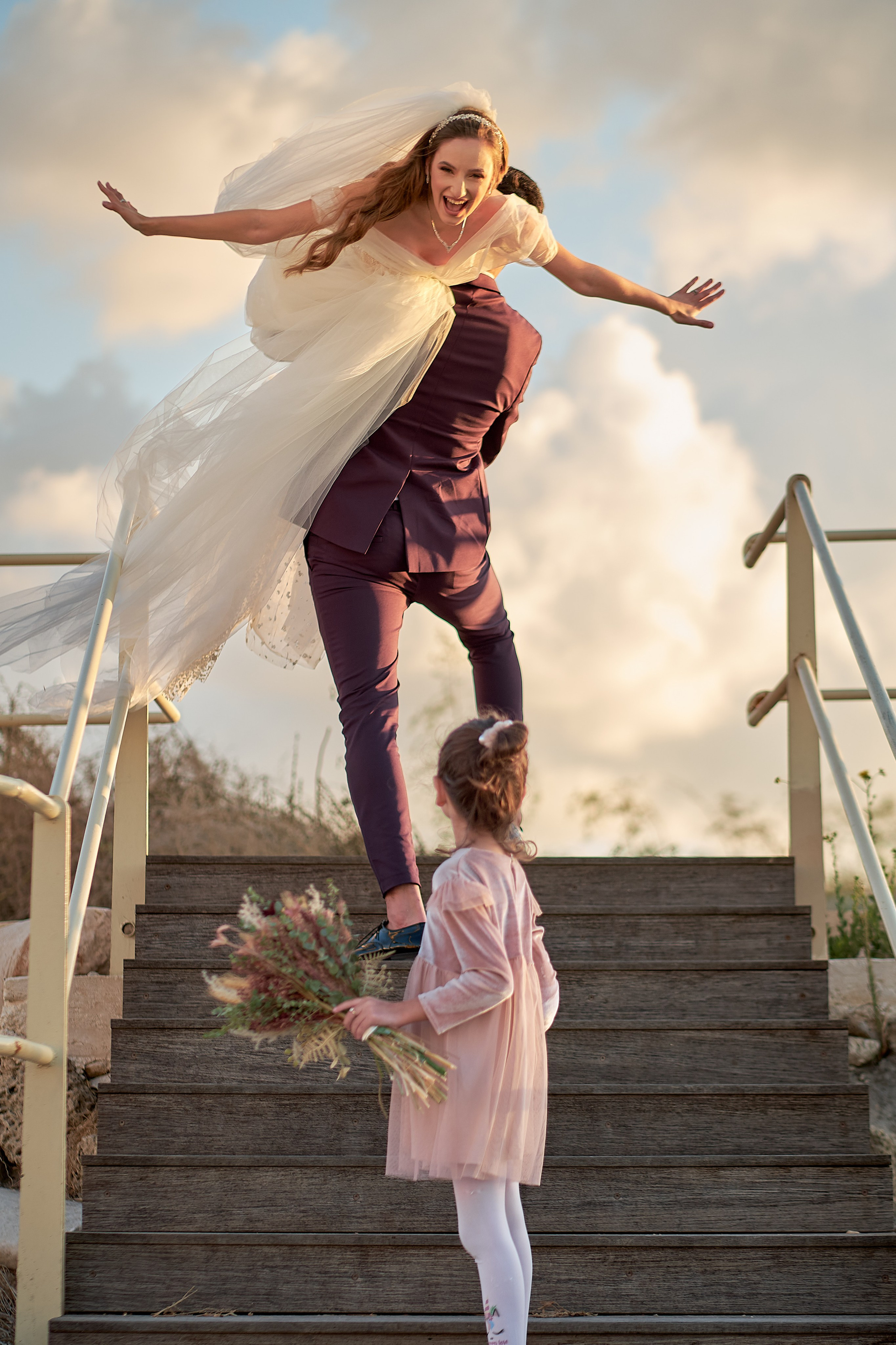 Love Story , wedding Romantic wedding couple portrait, bride with veil and groom in suit, emotional wedding photography by Maxim Polak Israel