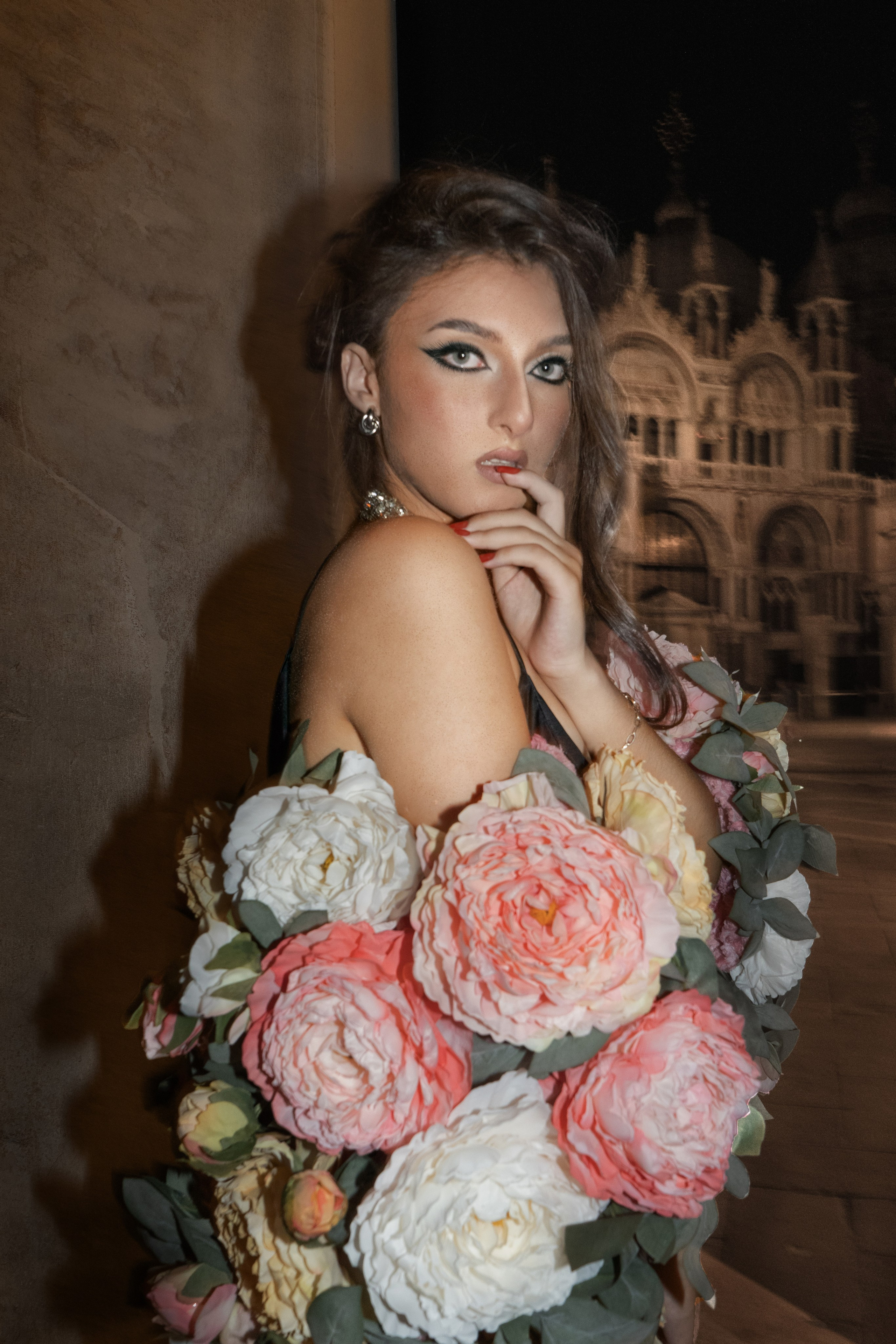  Luxury personal photoshoot in Venice on a private boat with flowing dress.