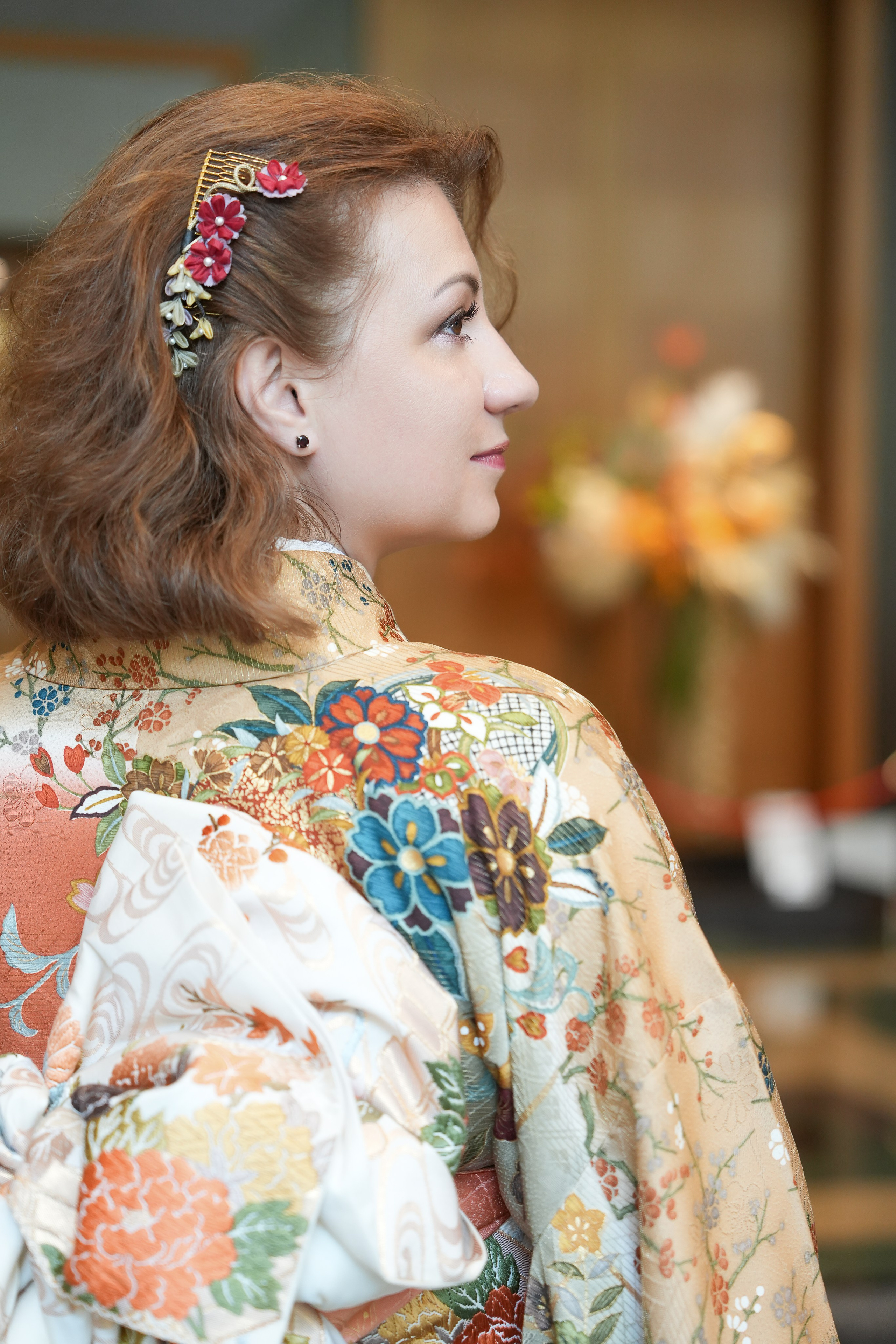 Фотосессия в кимоно у храма Сэнсодзи в Токио. Фотограф в Токио Япония