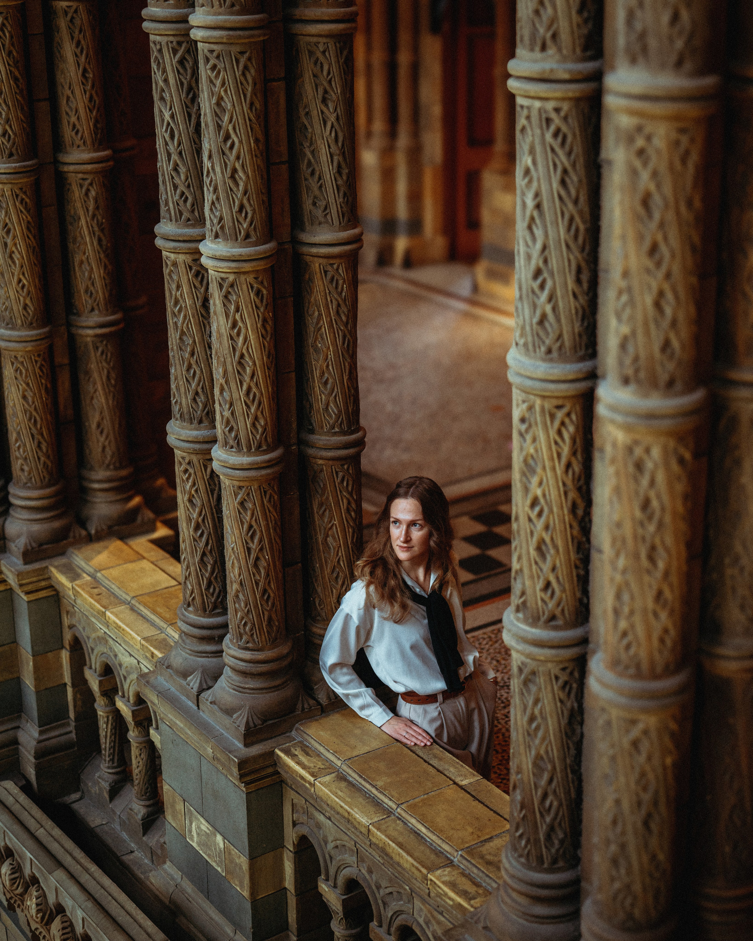 Natural History Museum photoshoot in Dark Academia style. Moth & Moss Photography