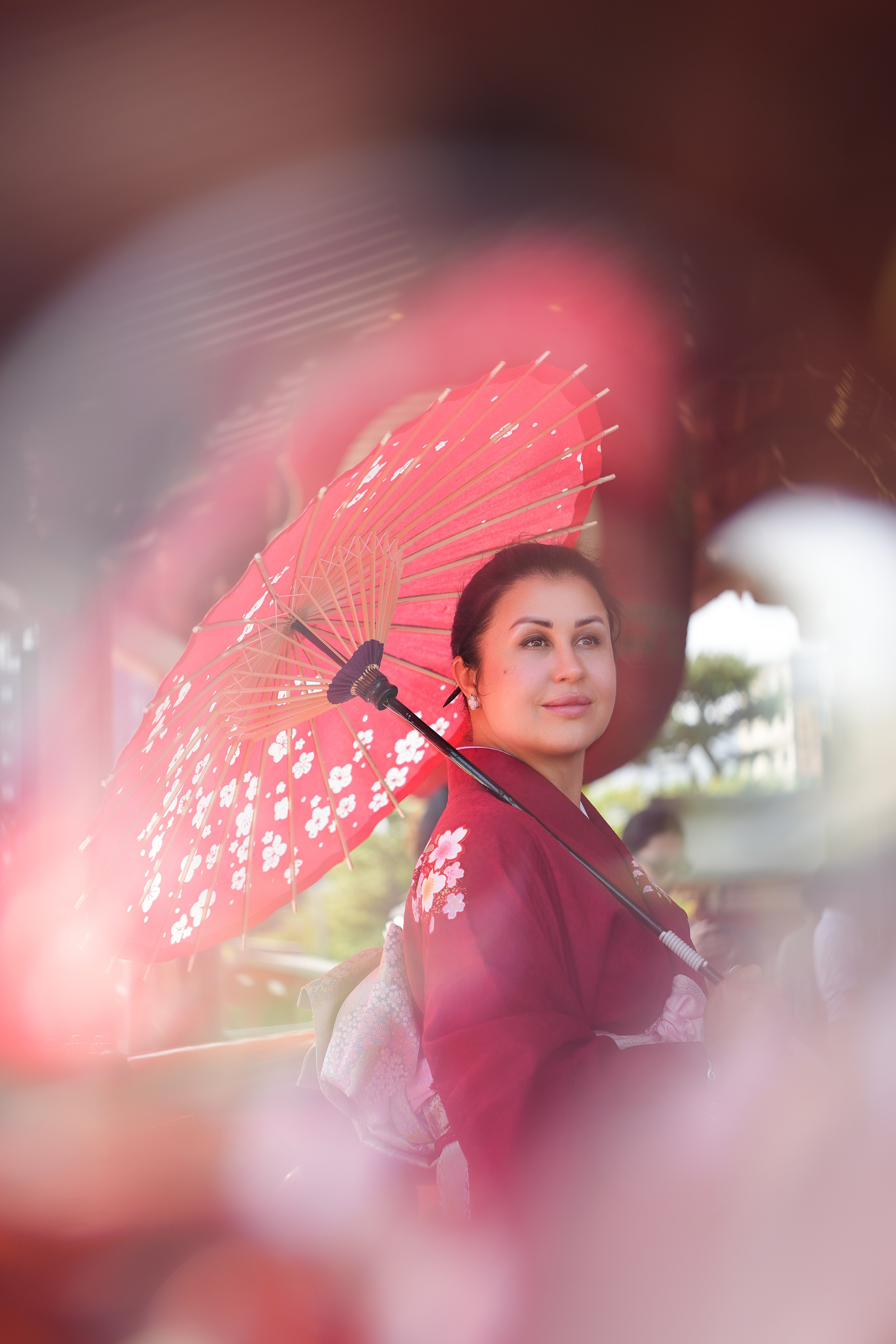 Фотосессия в кимоно у храма Сэнсодзи в Токио. Фотограф в Токио Япония